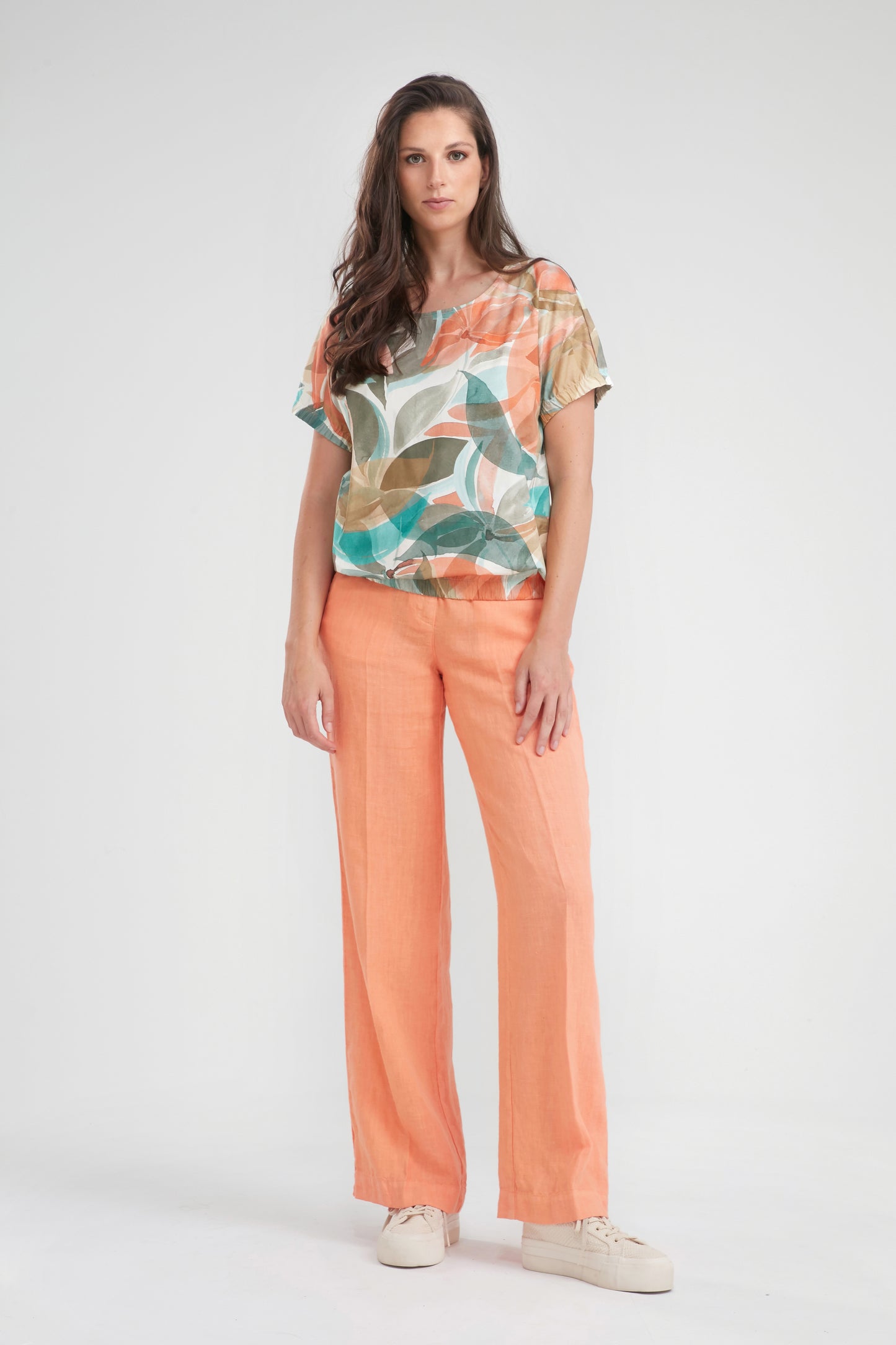 Oranje linnen broek WIENY - Blue iV