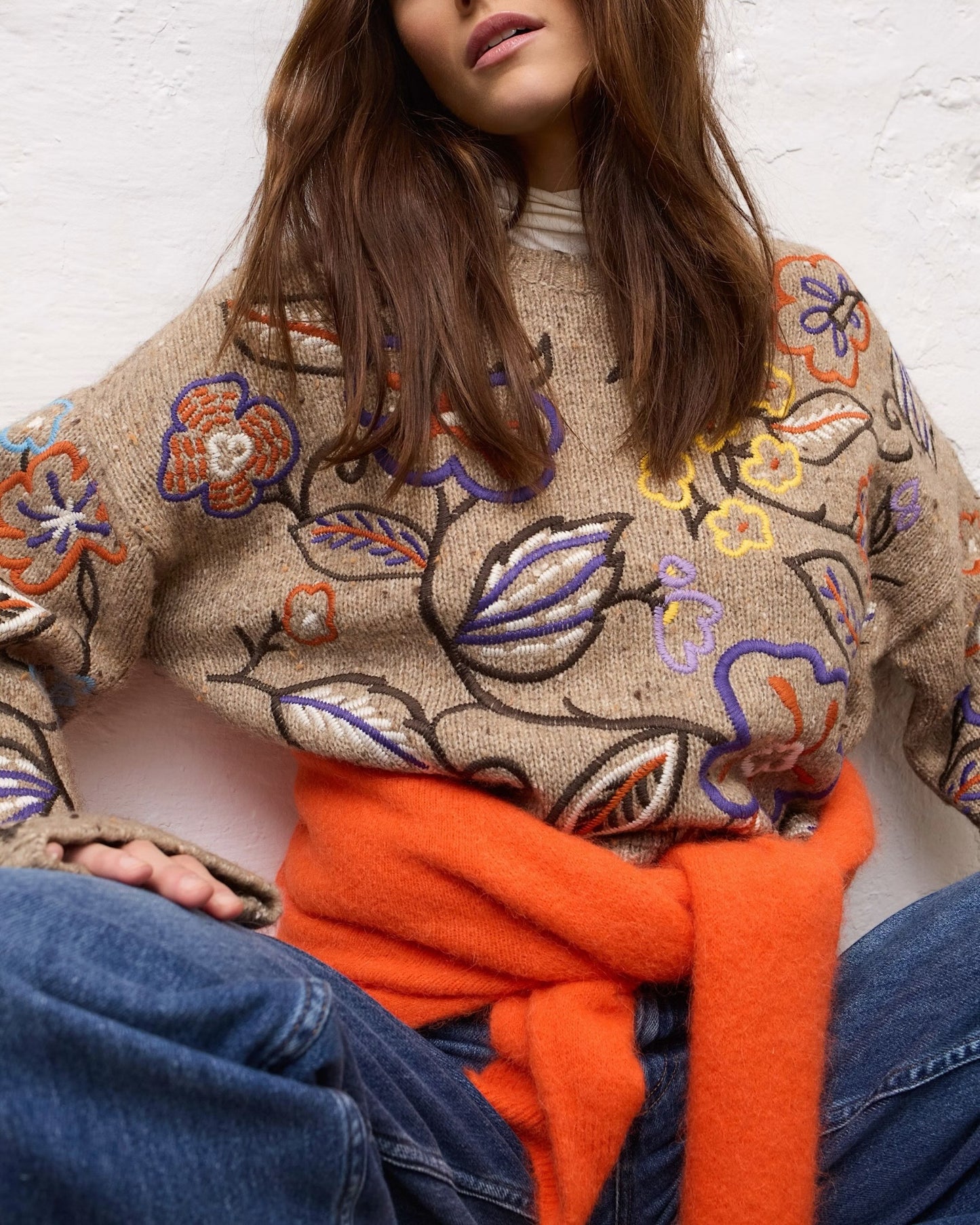 Oui shirt met rolkraag Gardenia – Modal
