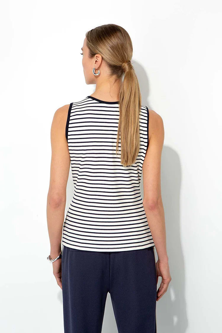 Catnoir - Gestreept tanktopje | Marineblauw