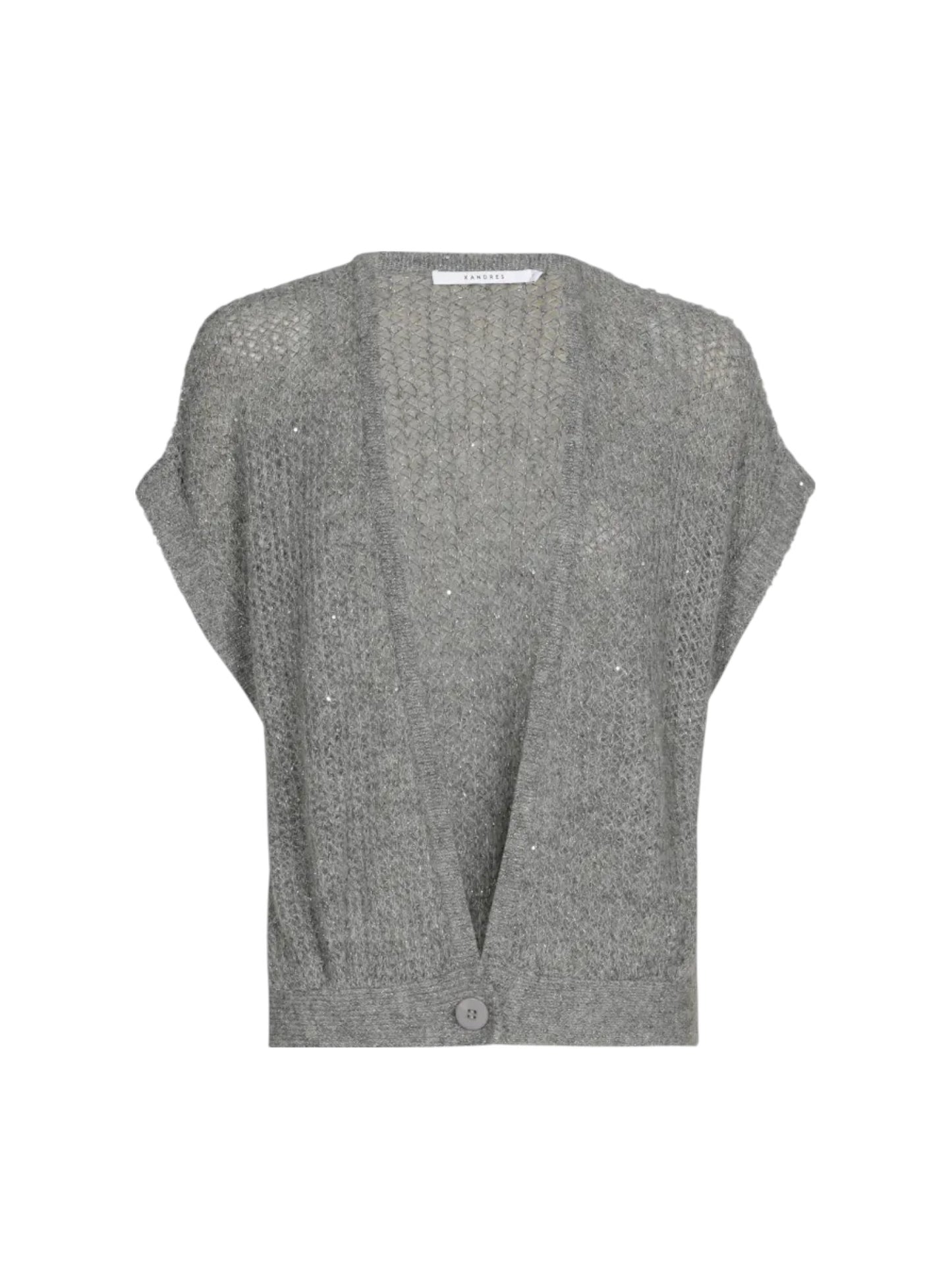 Xandres - grijze gilet korte mouwen AYDA