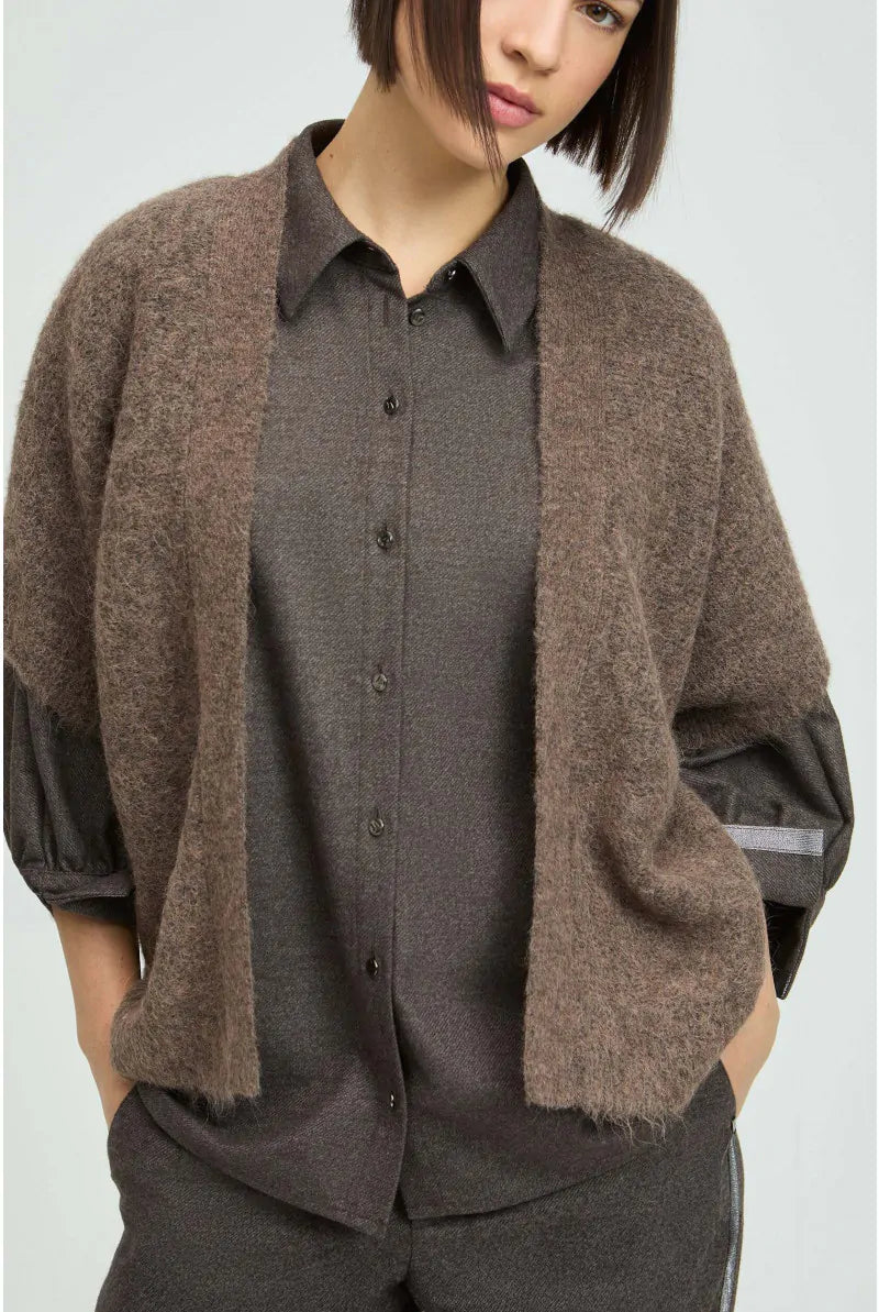 Xandres - bruine wollen gilet ARINSKE