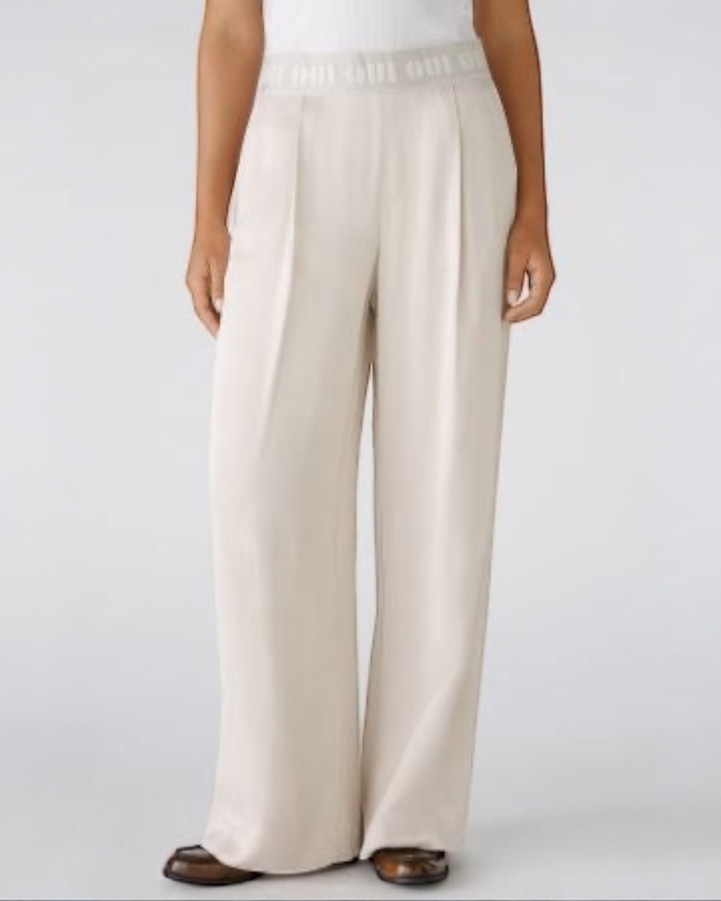 Broek off white op elastiek (91737) - Oui