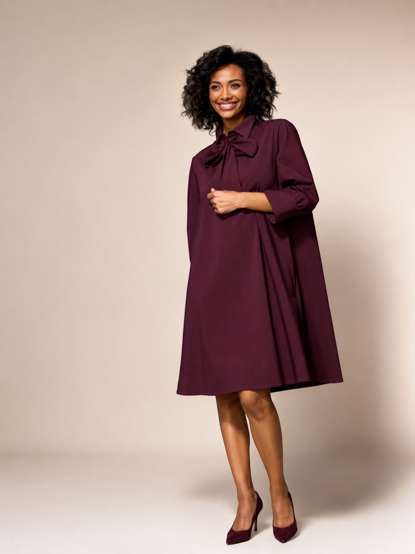 Lalotti Sienna A-lijn jurk met afneembare strik Plume