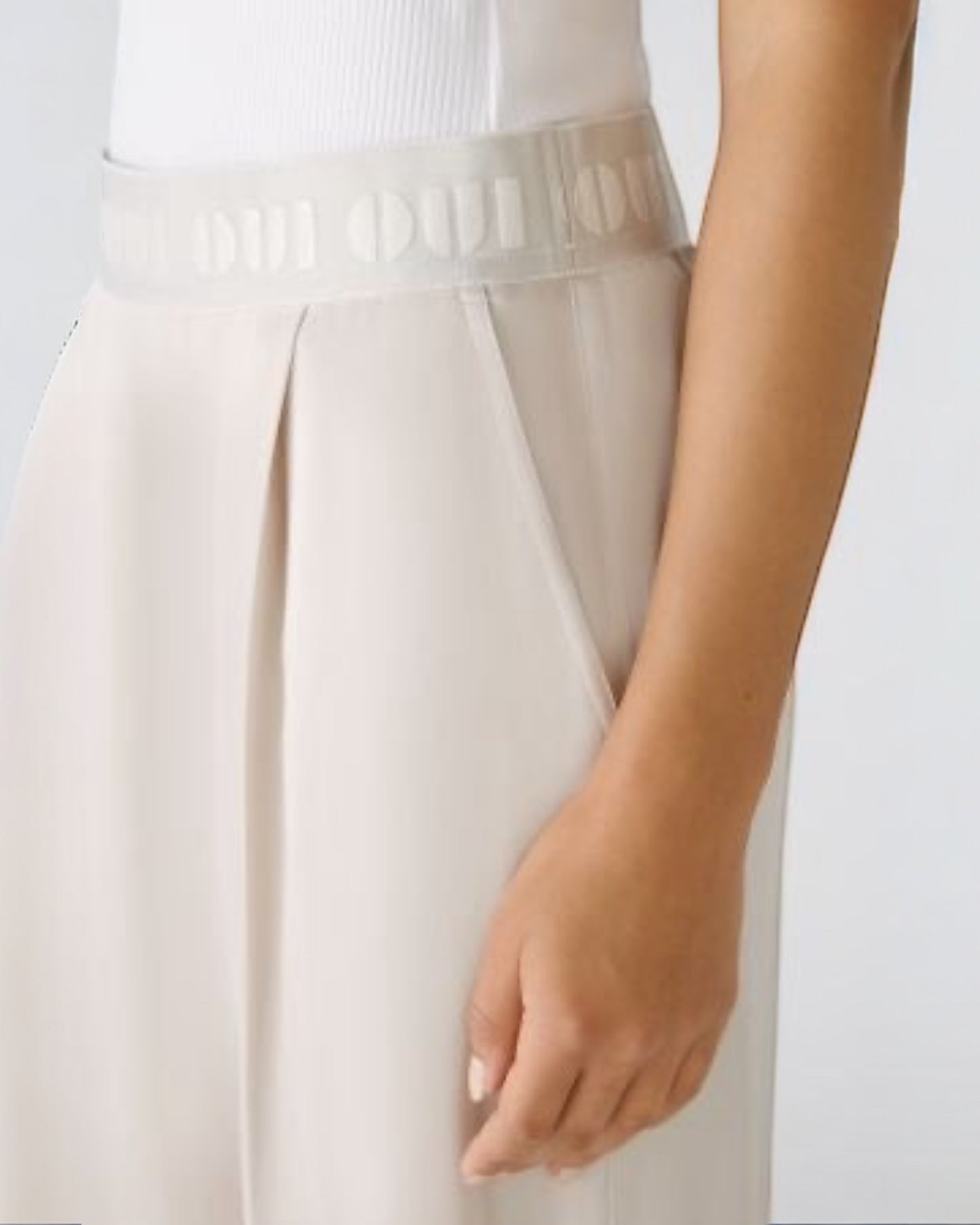 Broek off white op elastiek (91737) - Oui