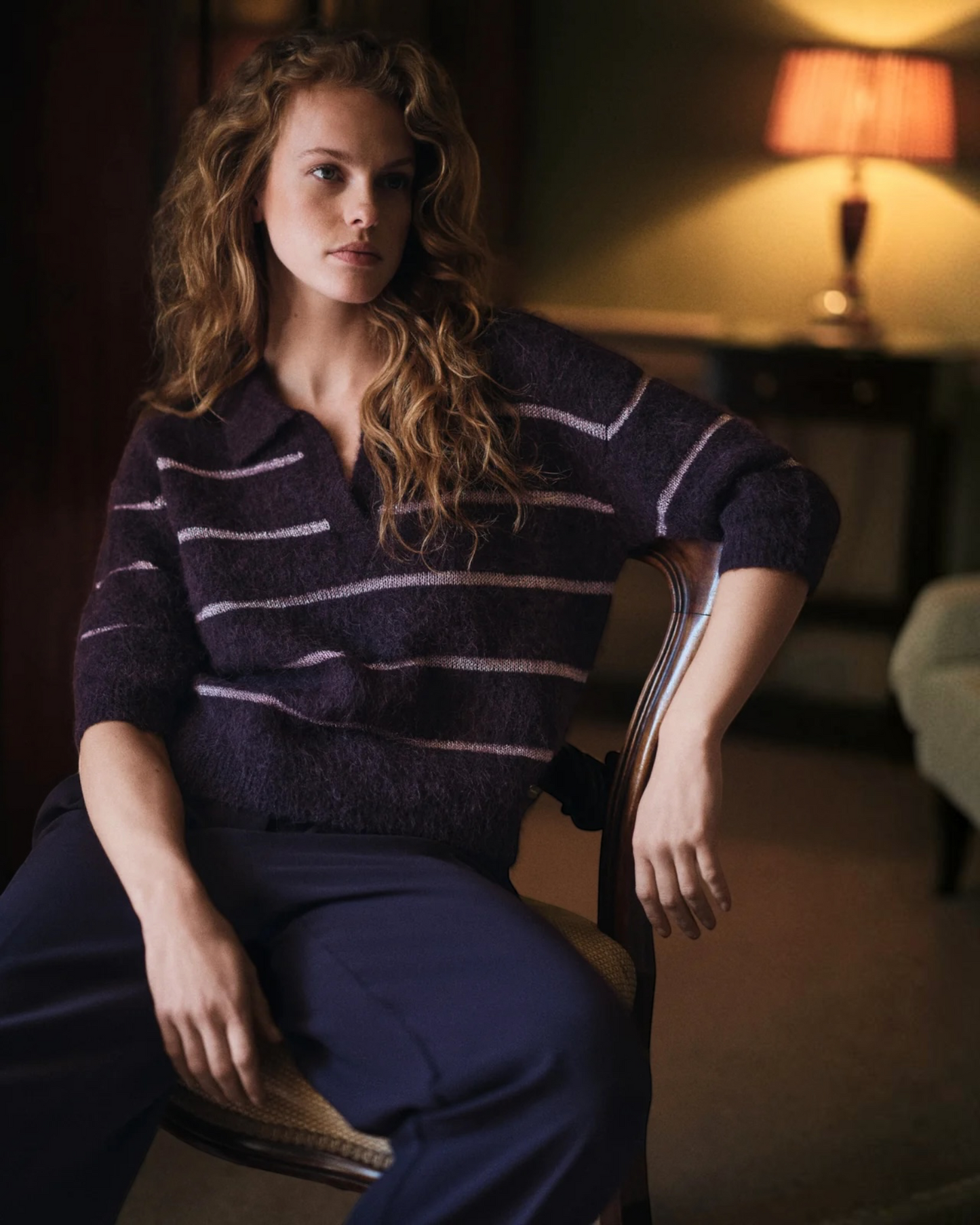 Beaumont Helene Pullover Plum – alpaca damestrui met lurex
