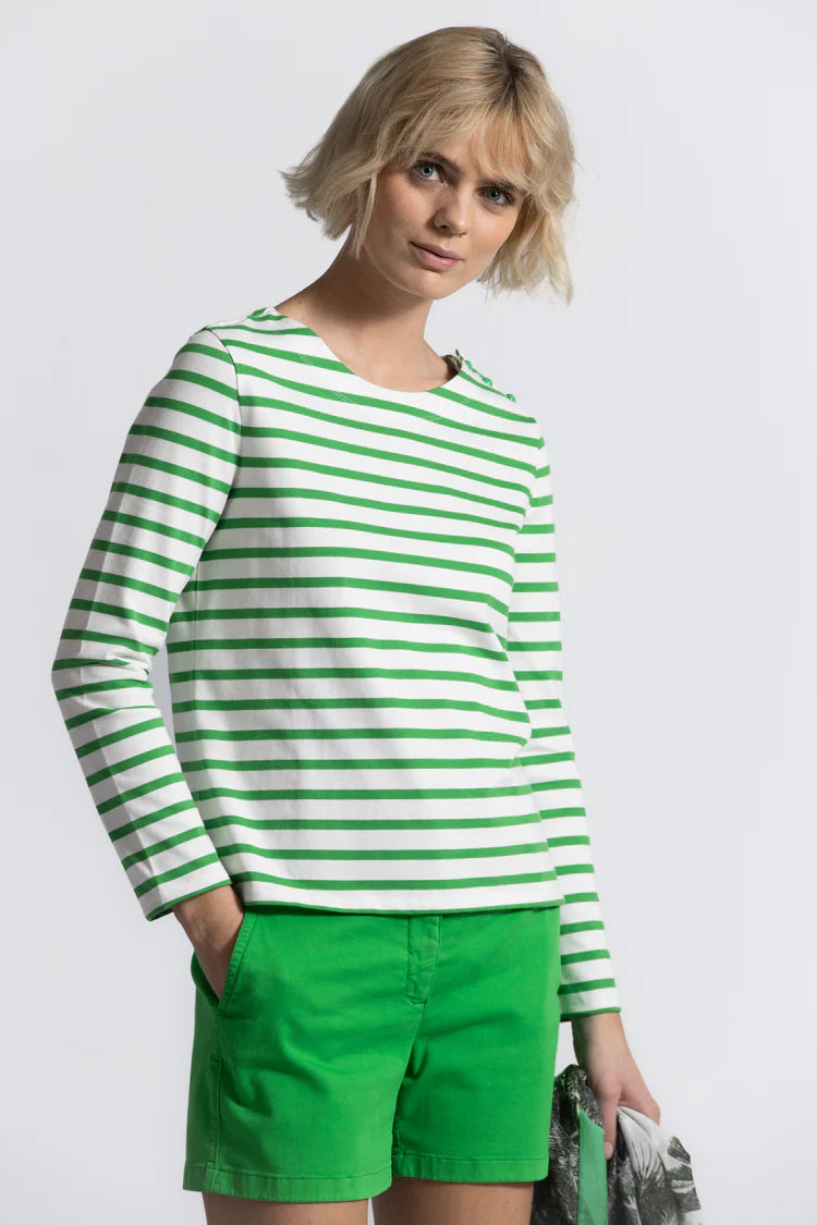 Groen-witte t-shirt SAMI - Gigue