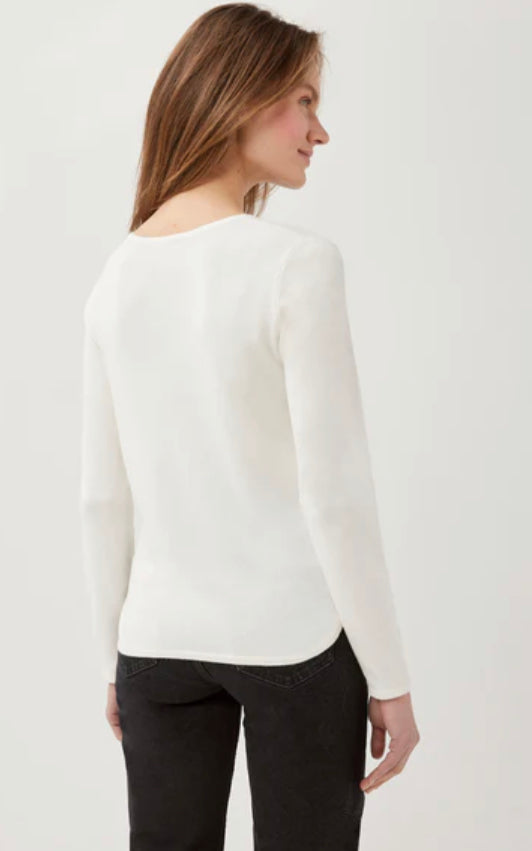 Ecru pull JOEL v-hals Leo&Ugo (CW411)