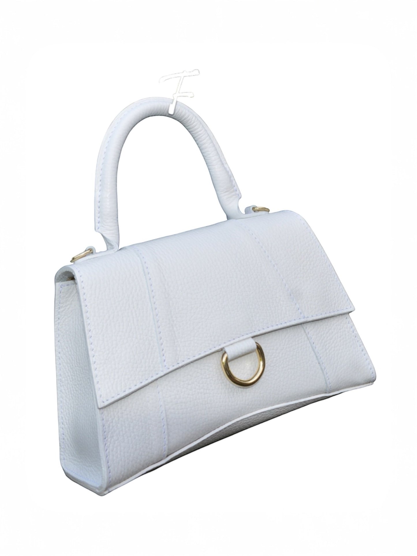 Witte lederen handtas