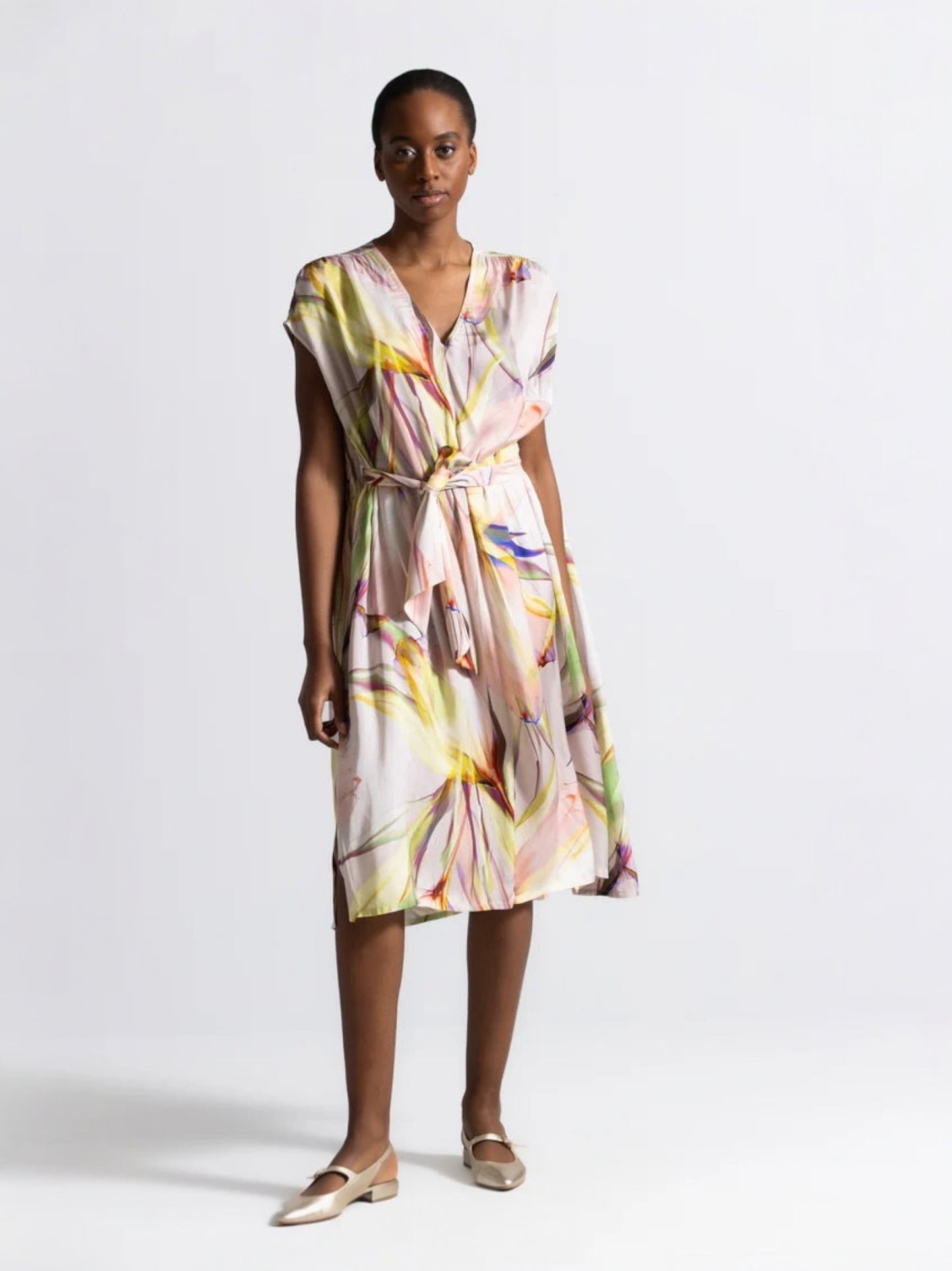 Kosmos roze-gele jurk - Gigue