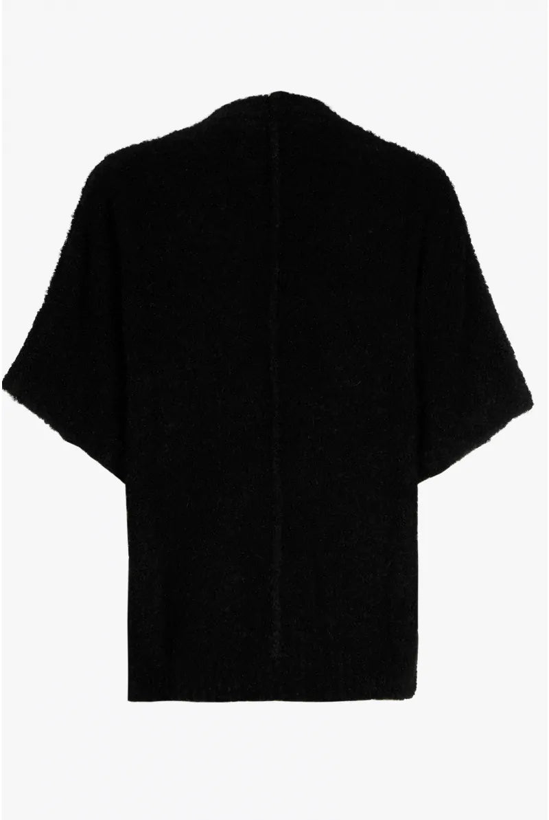 Bouclé gilet zwart BERNADINE met korte mouwen - Xandres