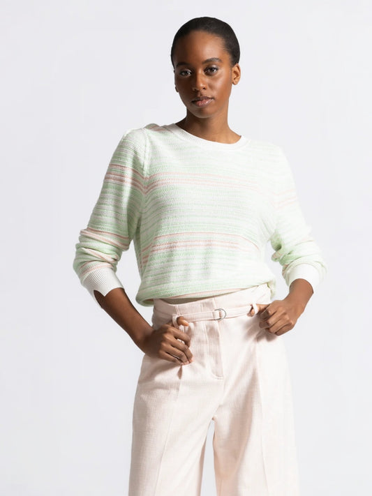 Groen gestreepte pull LEDA - Gigue