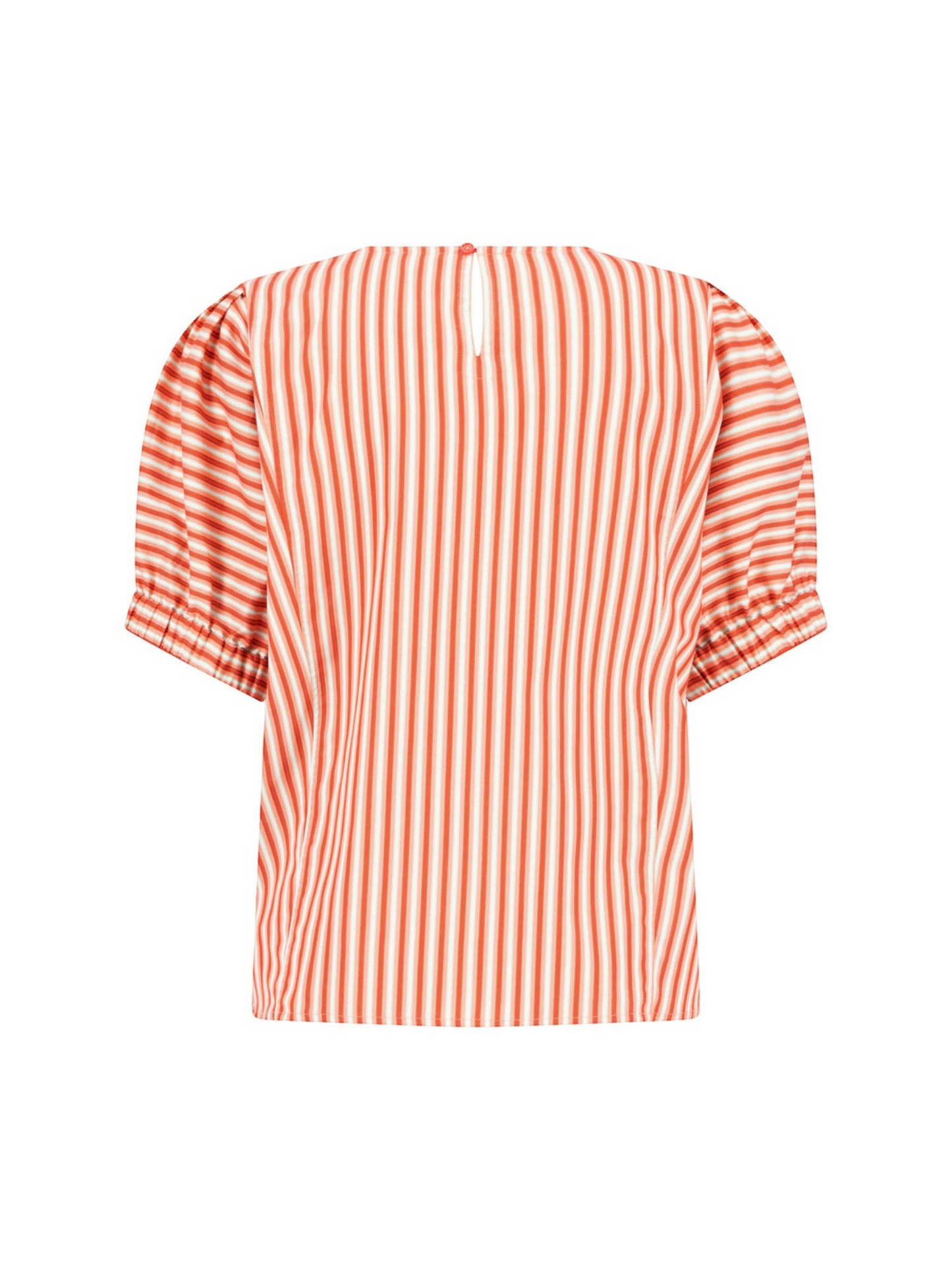 FYNCH HATTON- KATOENEN BLOUSE MET STREEPJESPATROON EN POFMOUWEN