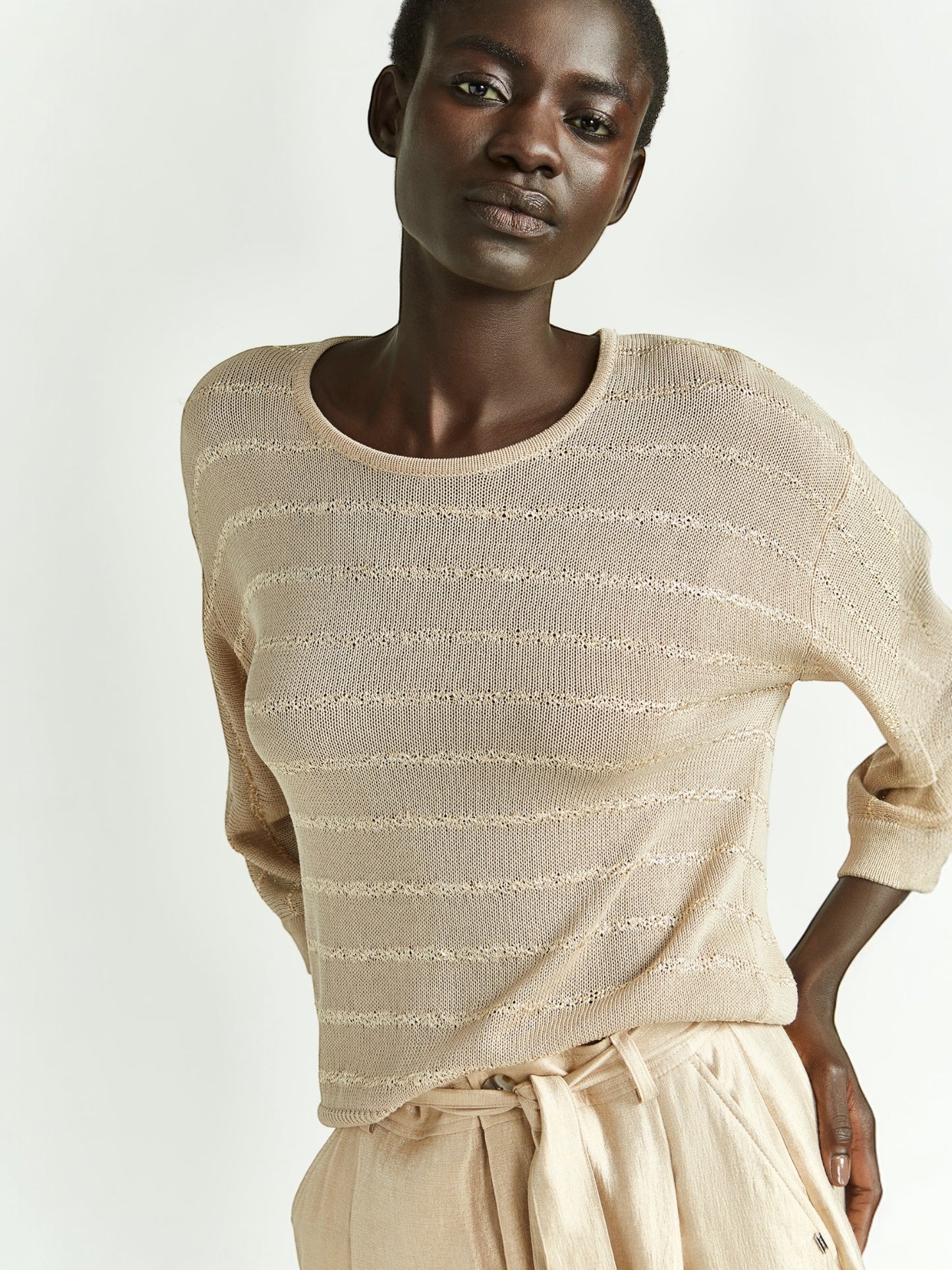 Gestreepte pull ALIENE van fijne viscose - Xandres