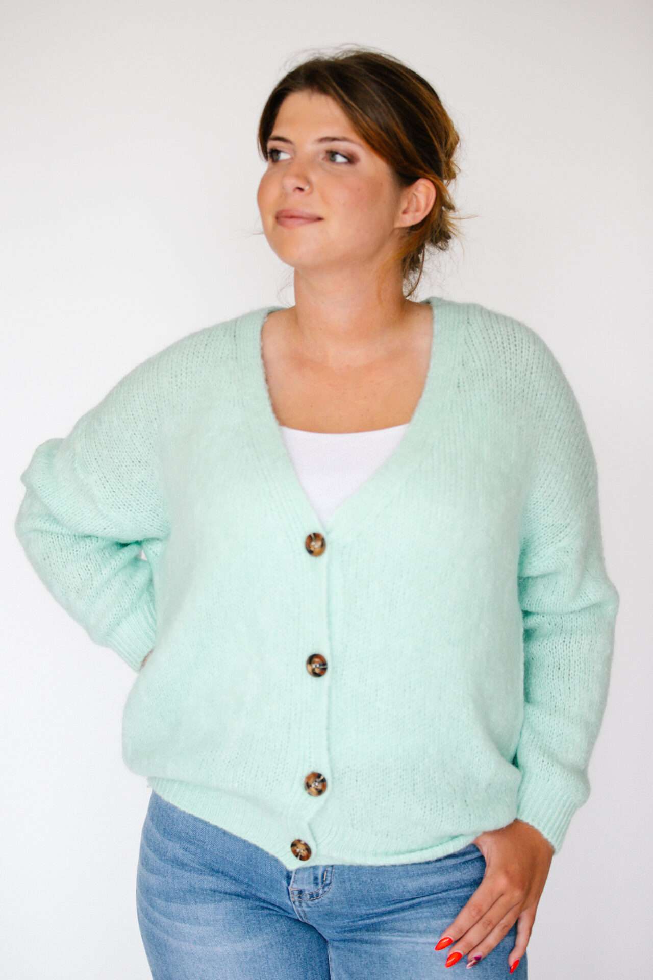 Bonita Avenue - Gilet KATE met knopen - birds egg green