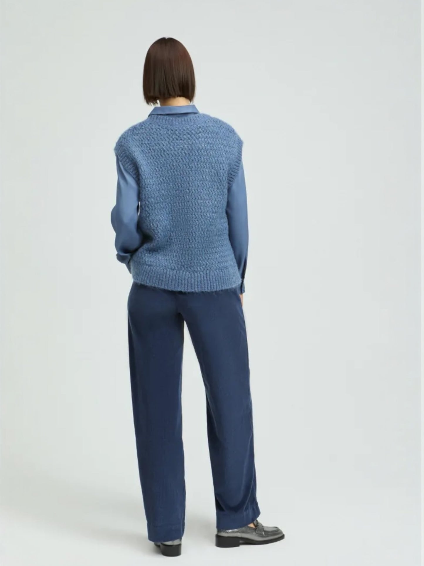 Xandres - POBI broek in blauwe ribfluweel