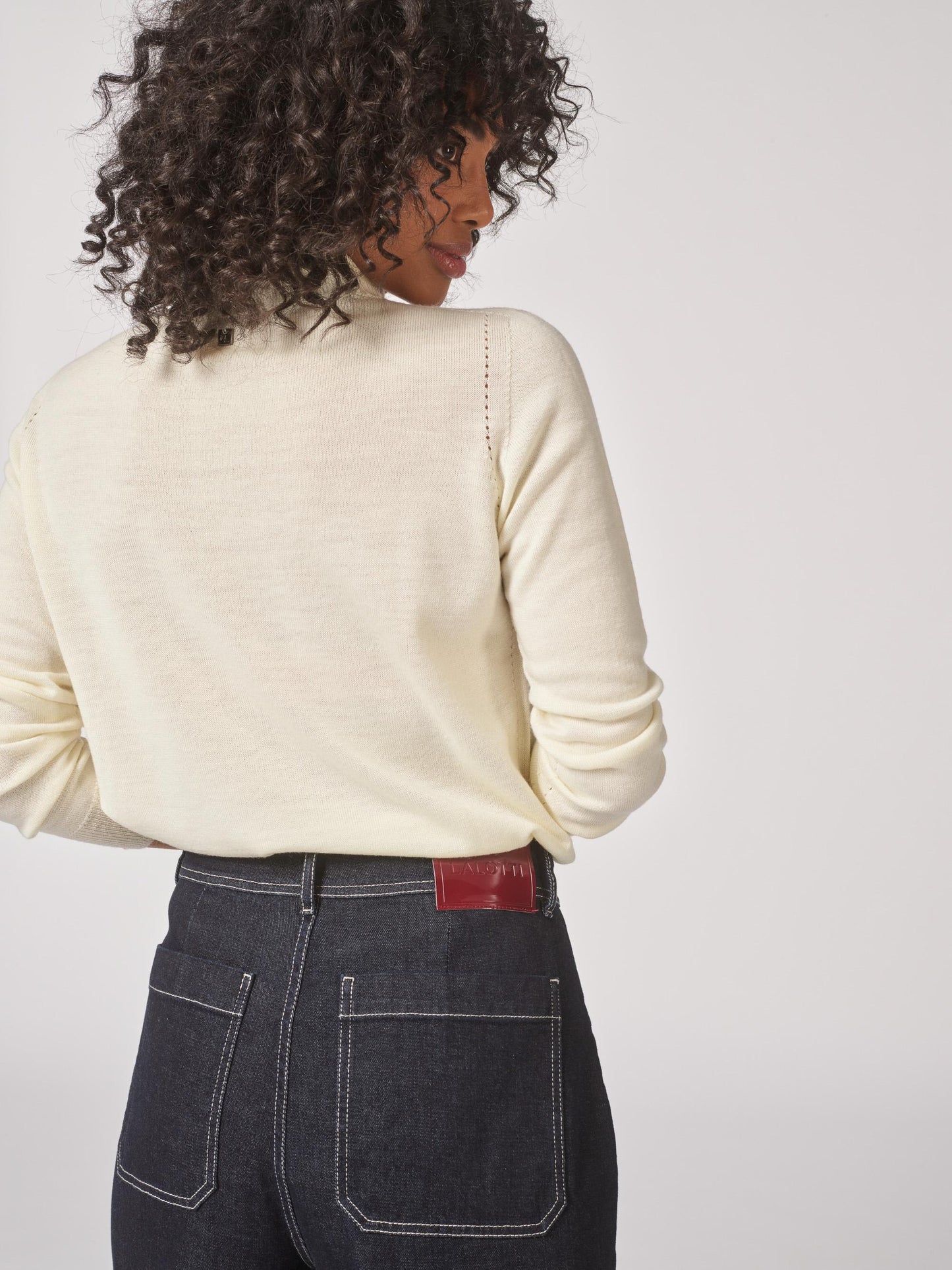 Lalotti - pull MARA ecru turtleneck