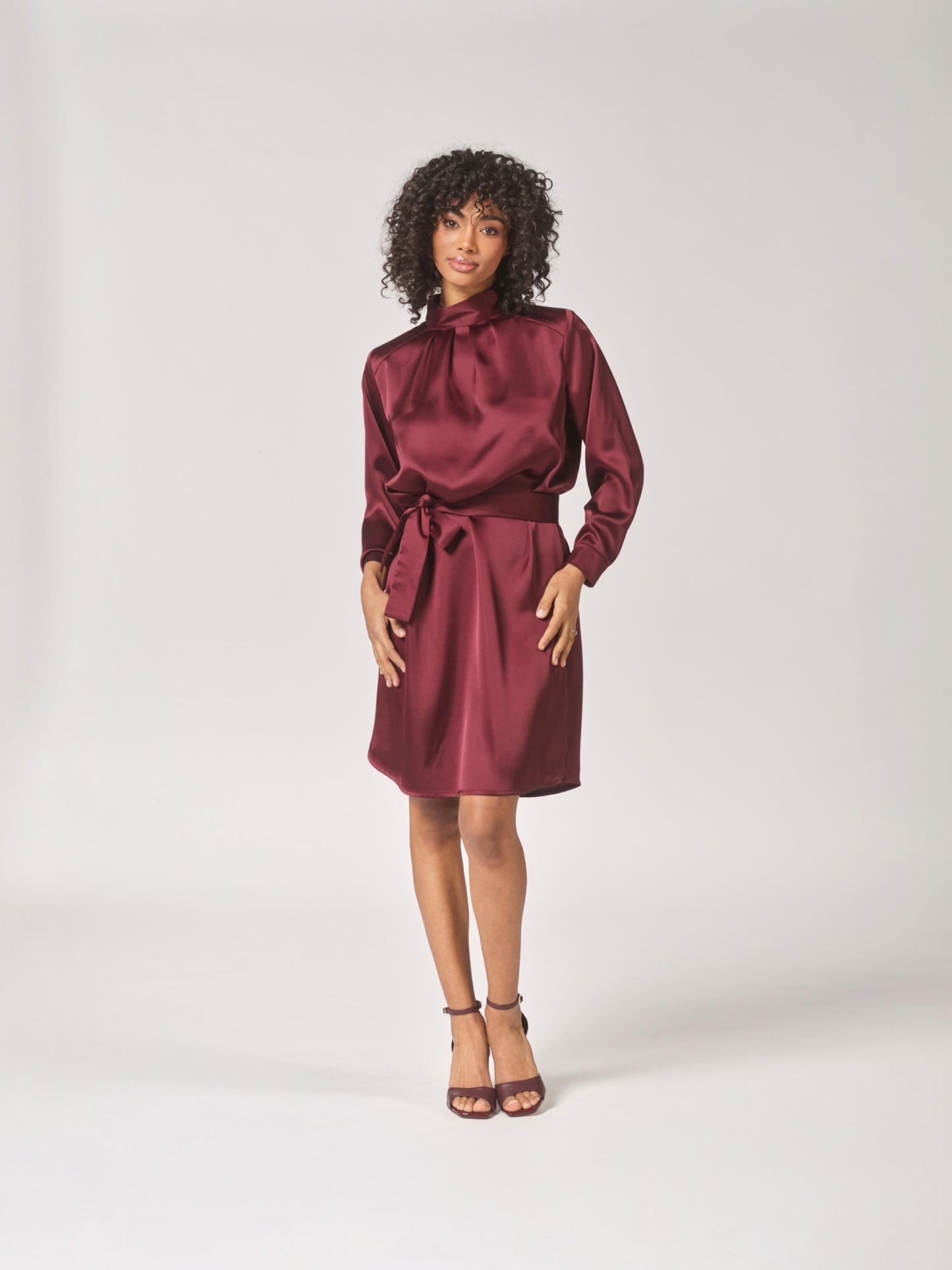 Lalotti - ODILLE SHORT korte jurk burgundy