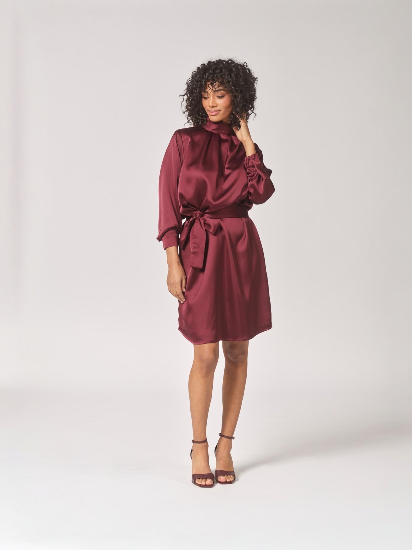 Lalotti - ODILLE SHORT korte jurk burgundy