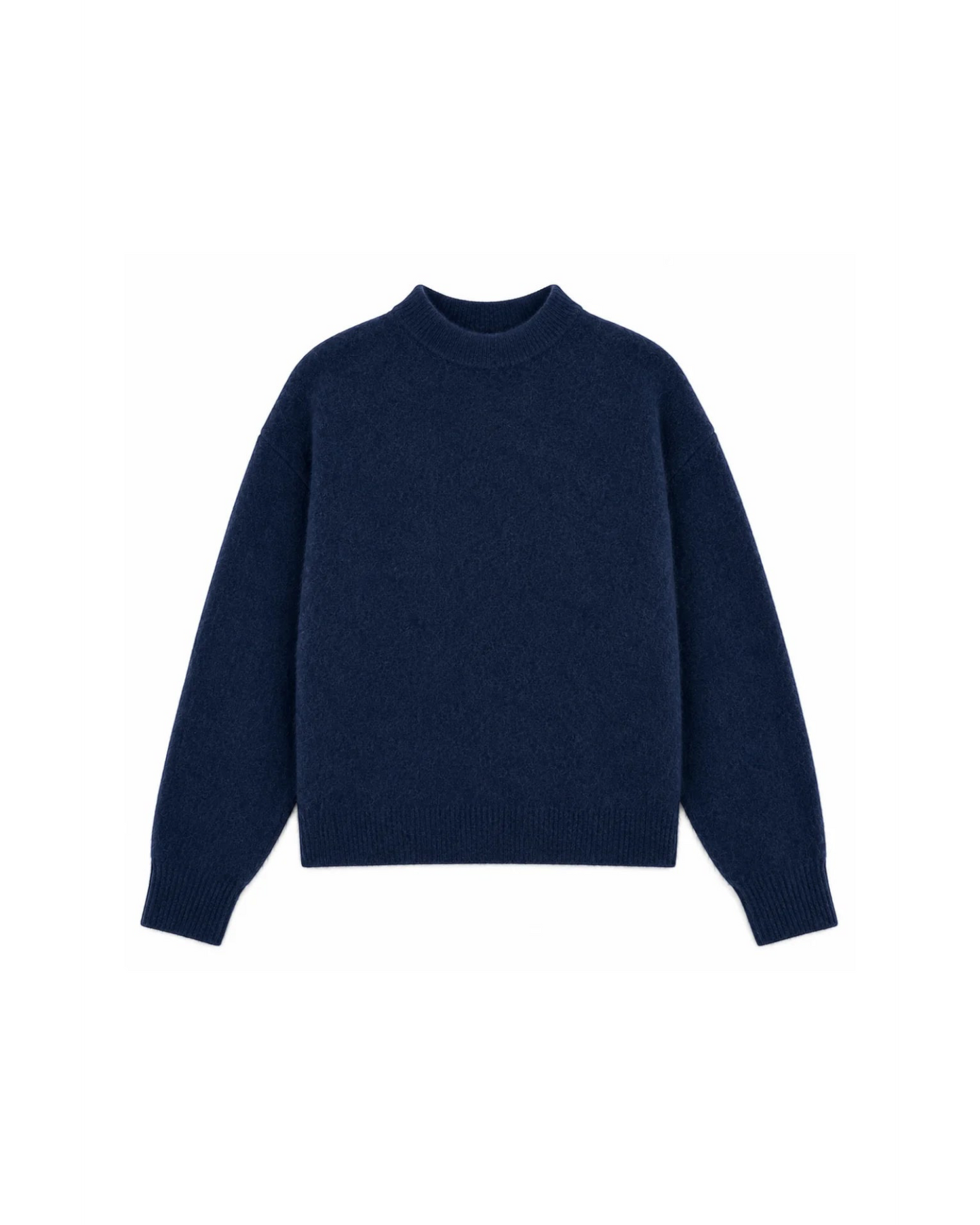 TWNS THE LABEL Thornton Pullover Navy | Luxe Mohair Trui met Hoge Hals