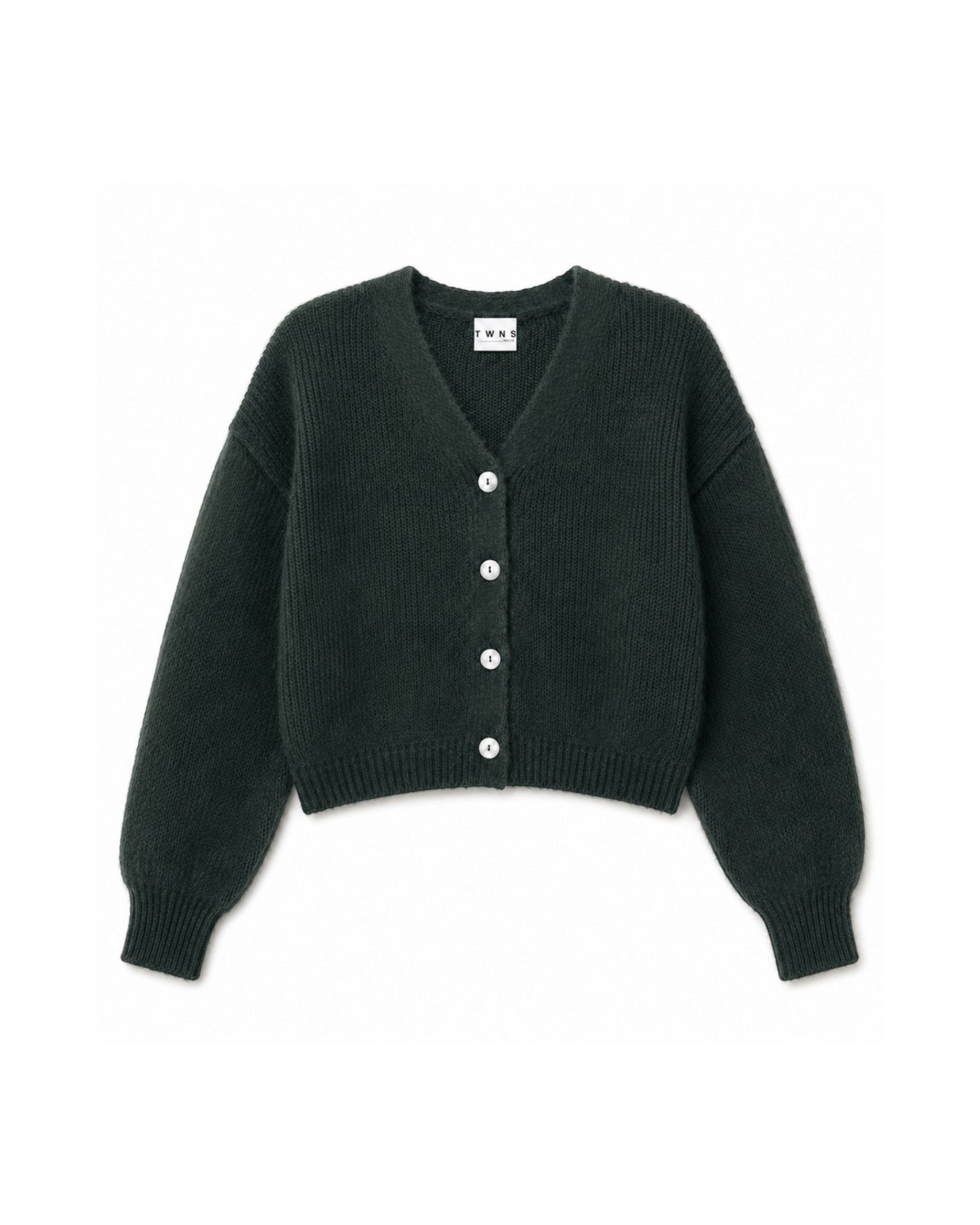 TWNS THE LABEL Malia Cardigan Military | Luxe Mohair Vest Dames