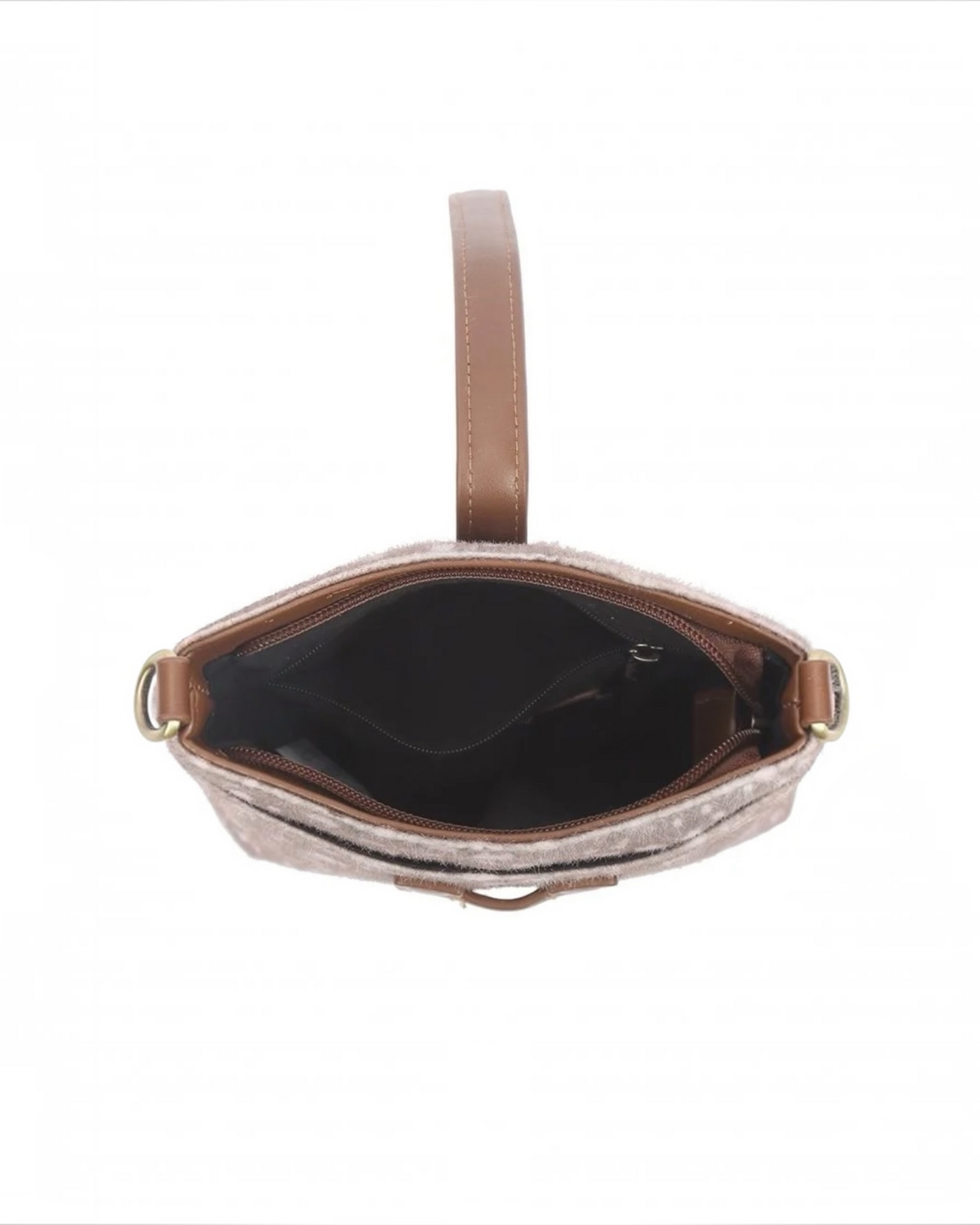 Crossbody tas met teddy vachtprint | Trendy damestas met verstelbare schouderband