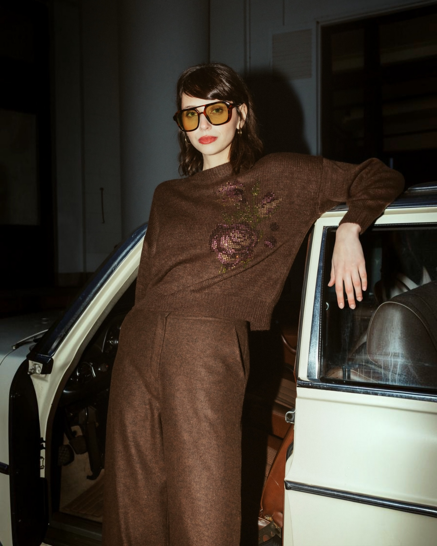 Pull Juliette Bruin met Bloemen – More Than That