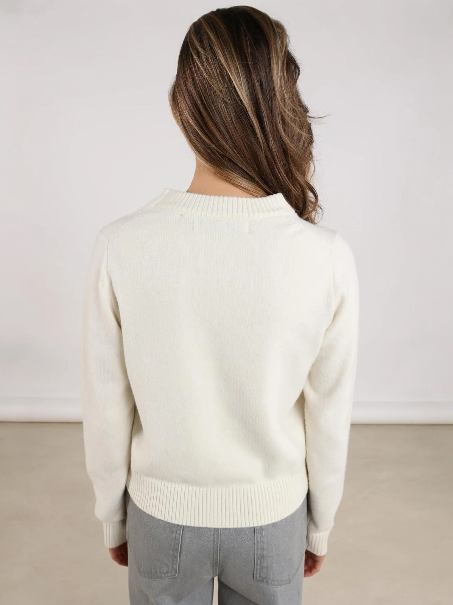 Nukus - Pull INTARSIA off-white