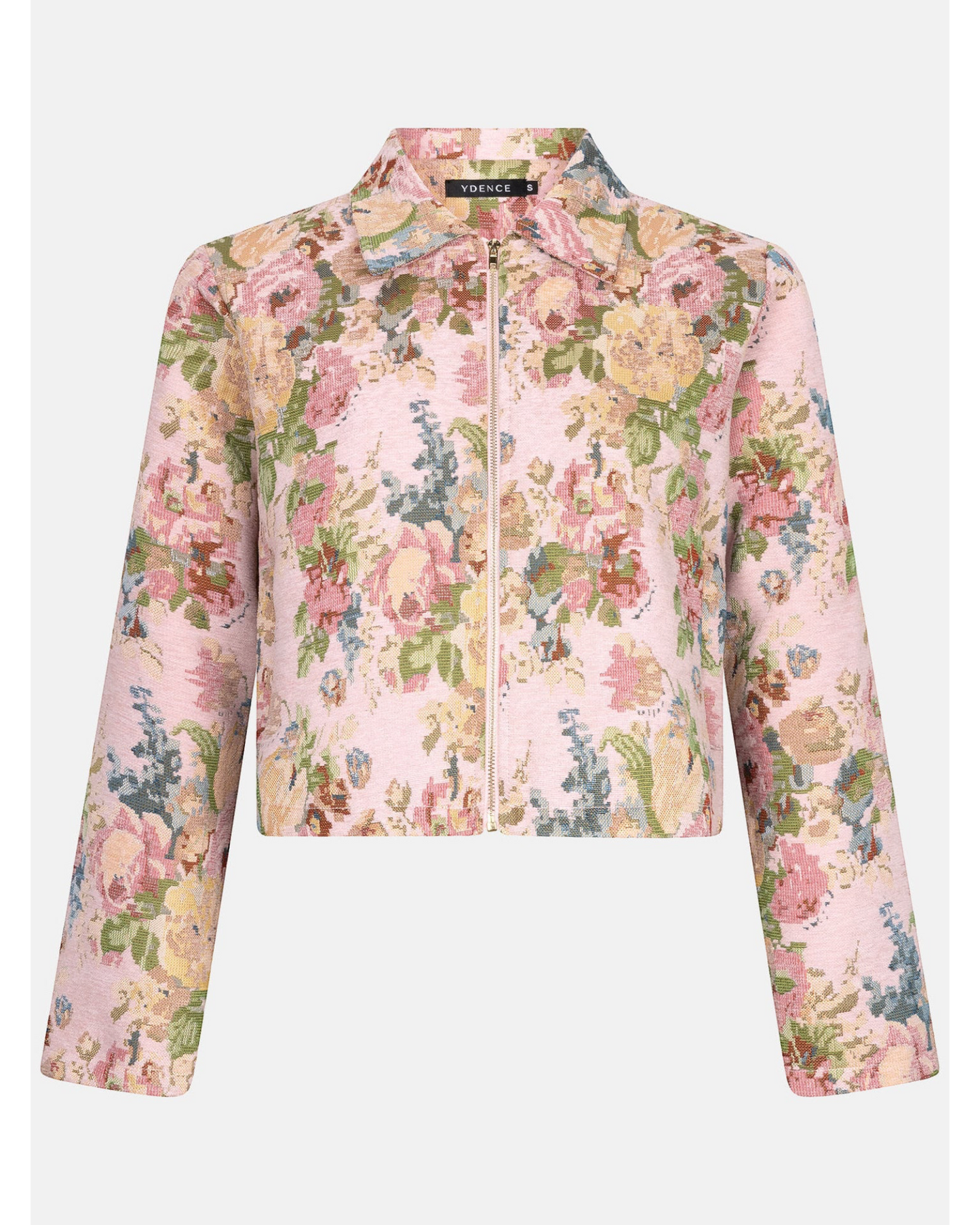Ydence Jacket Calisto Pink – roze jacquard jasje met bloemenprint
