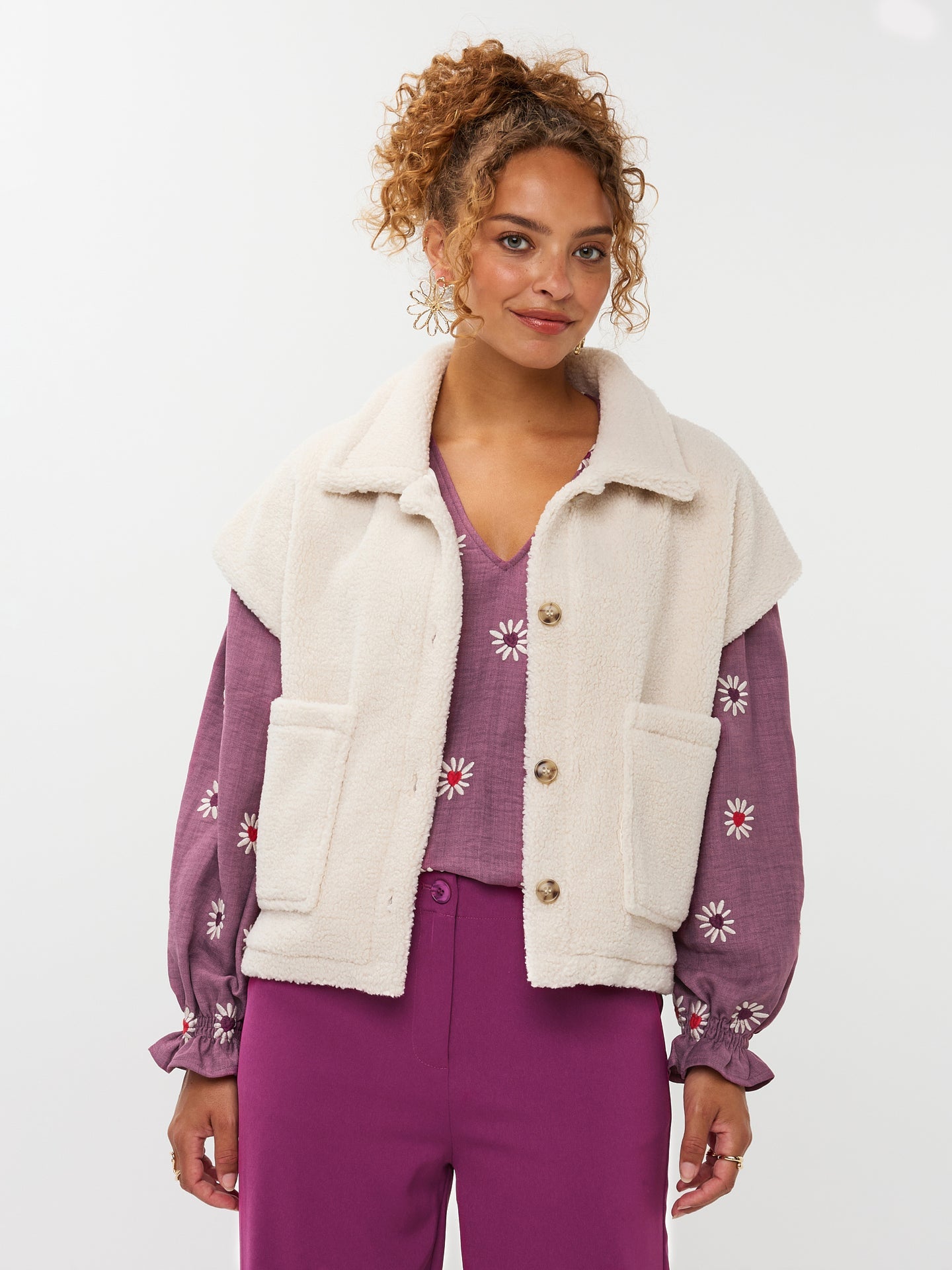 Ydence- gilet REJOU | ECRU
