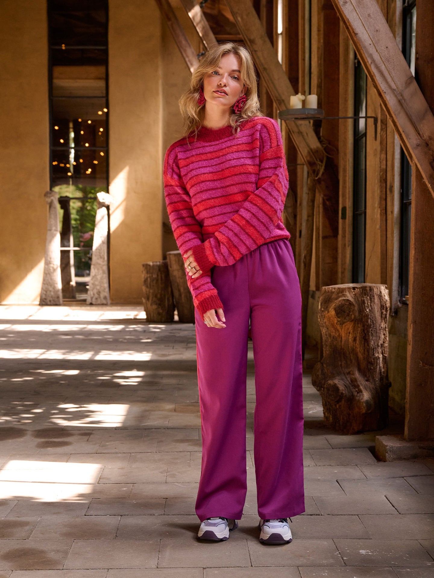 Ydence - KNITTED SWEATER ARIA | FUCHSIA/RED