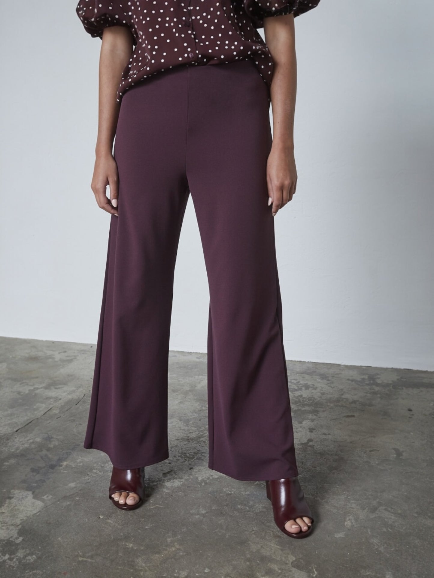 Bordeaux losse broek GLUT hoge taille - Sisterspoint