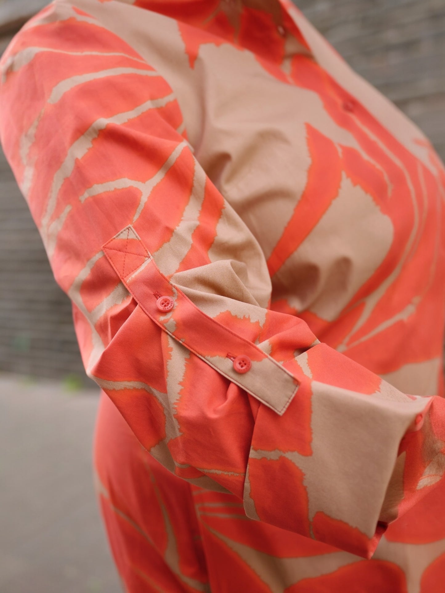 Xandres - doorknoopjurk KAISH met print