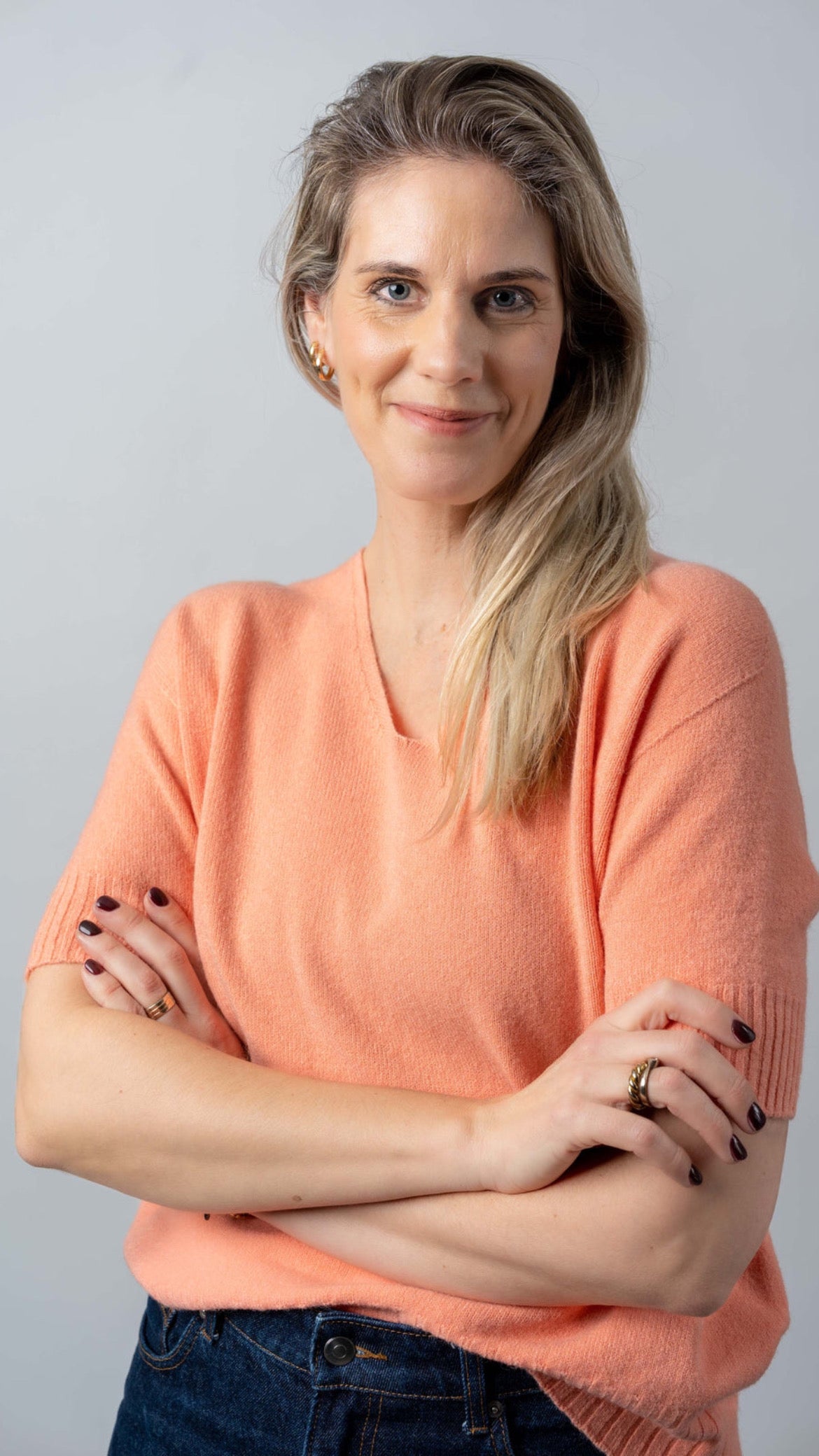 Viscose trui WENDE korte mouwen v-hals - Bonita Avenue