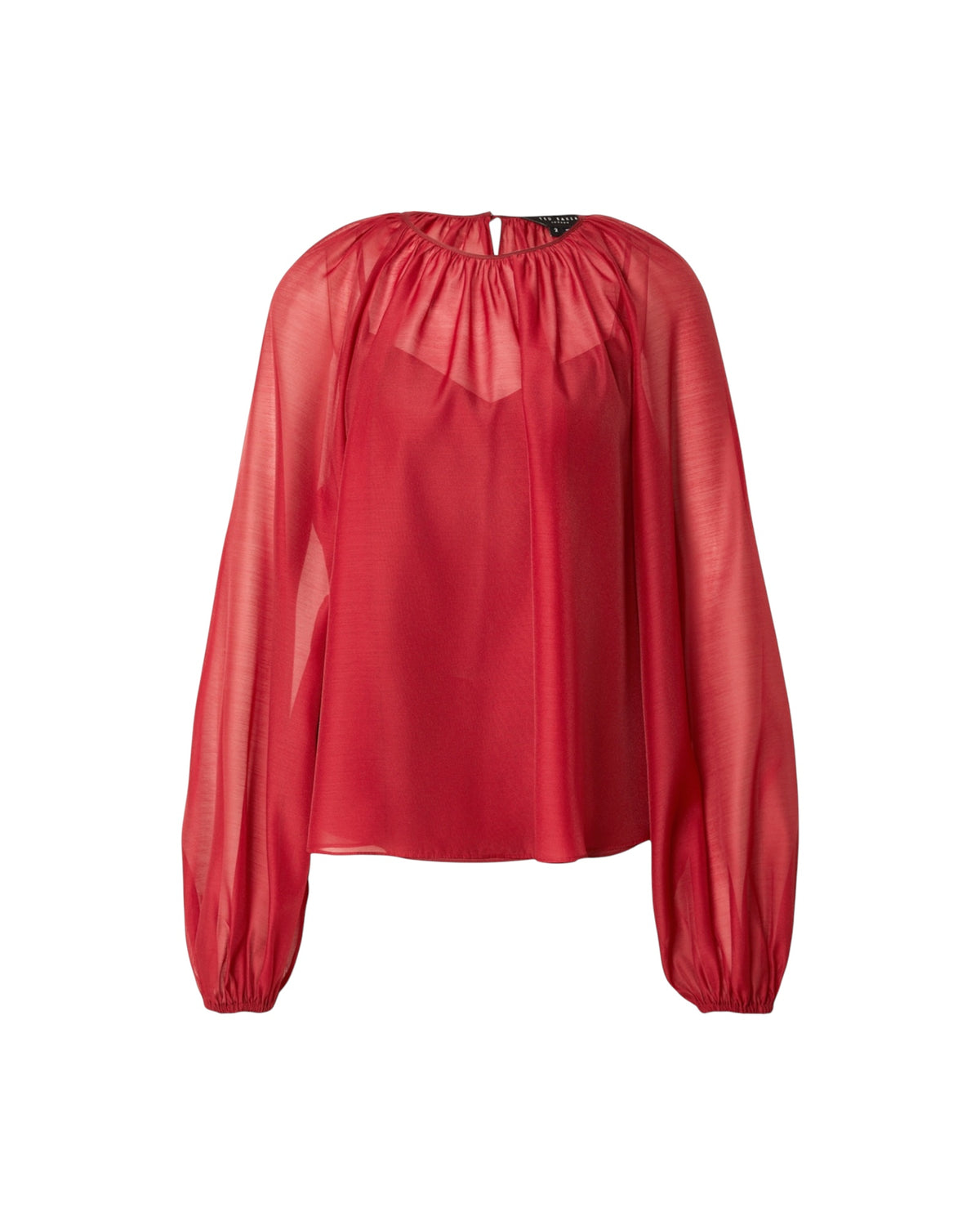 Ted Baker Eelana organza bloes rood met volumemouwen