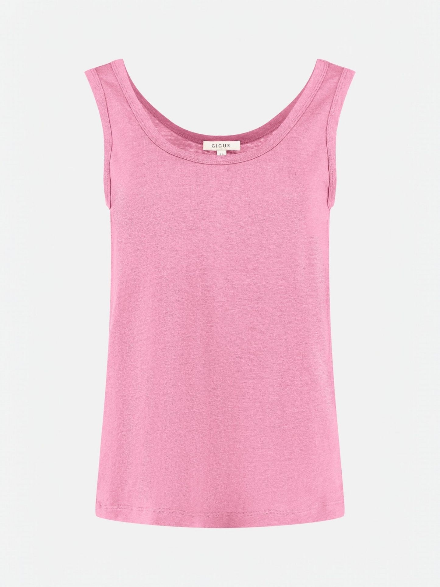 Roze linnen top SELLY zonder mouwen - Gigue