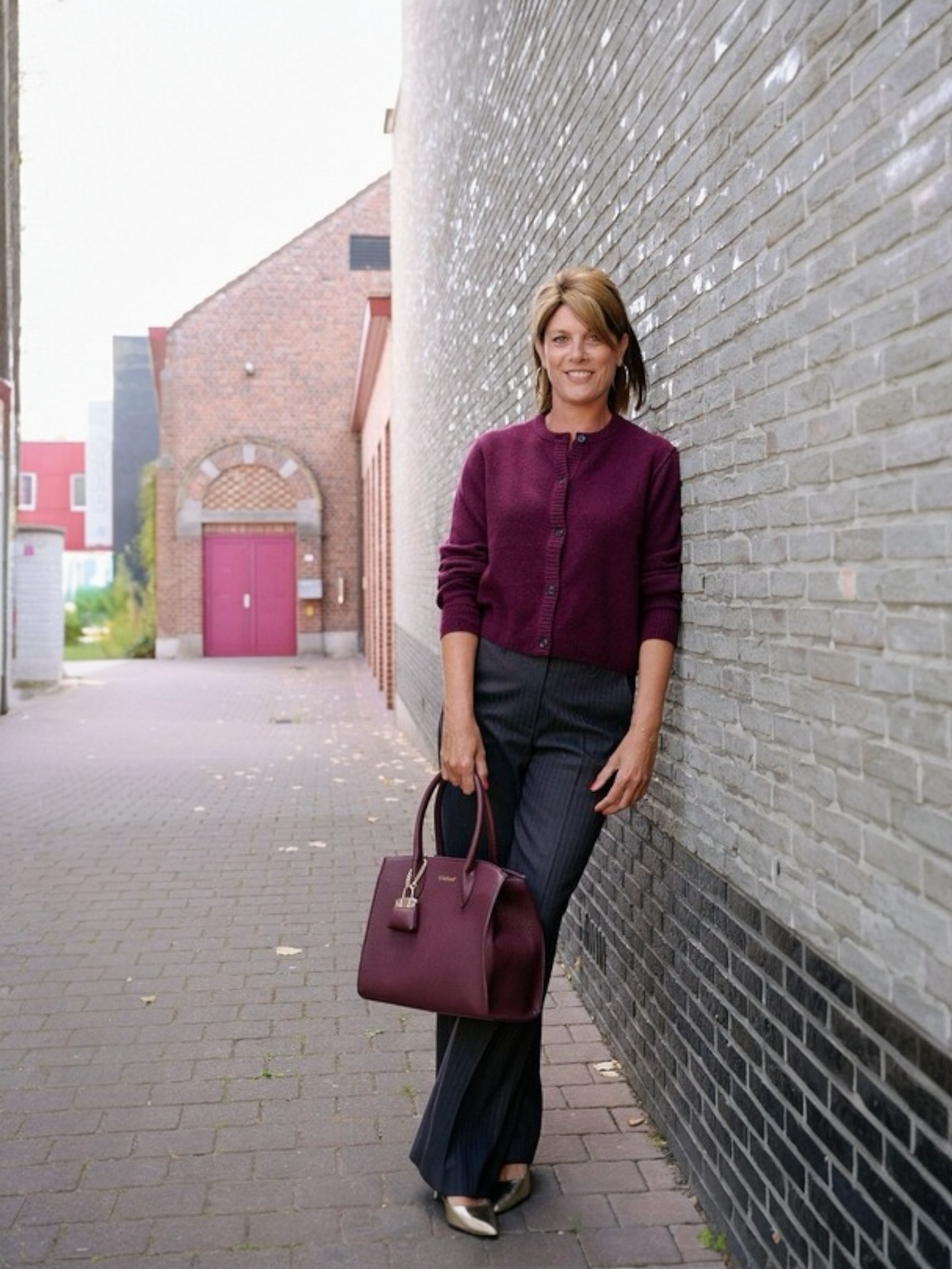Handtas bordeaux inclusief schouderlint