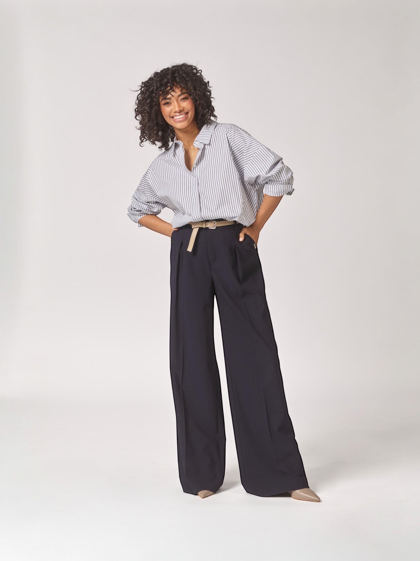 Lalotti - oversized bloes TINO blauwe streepjes