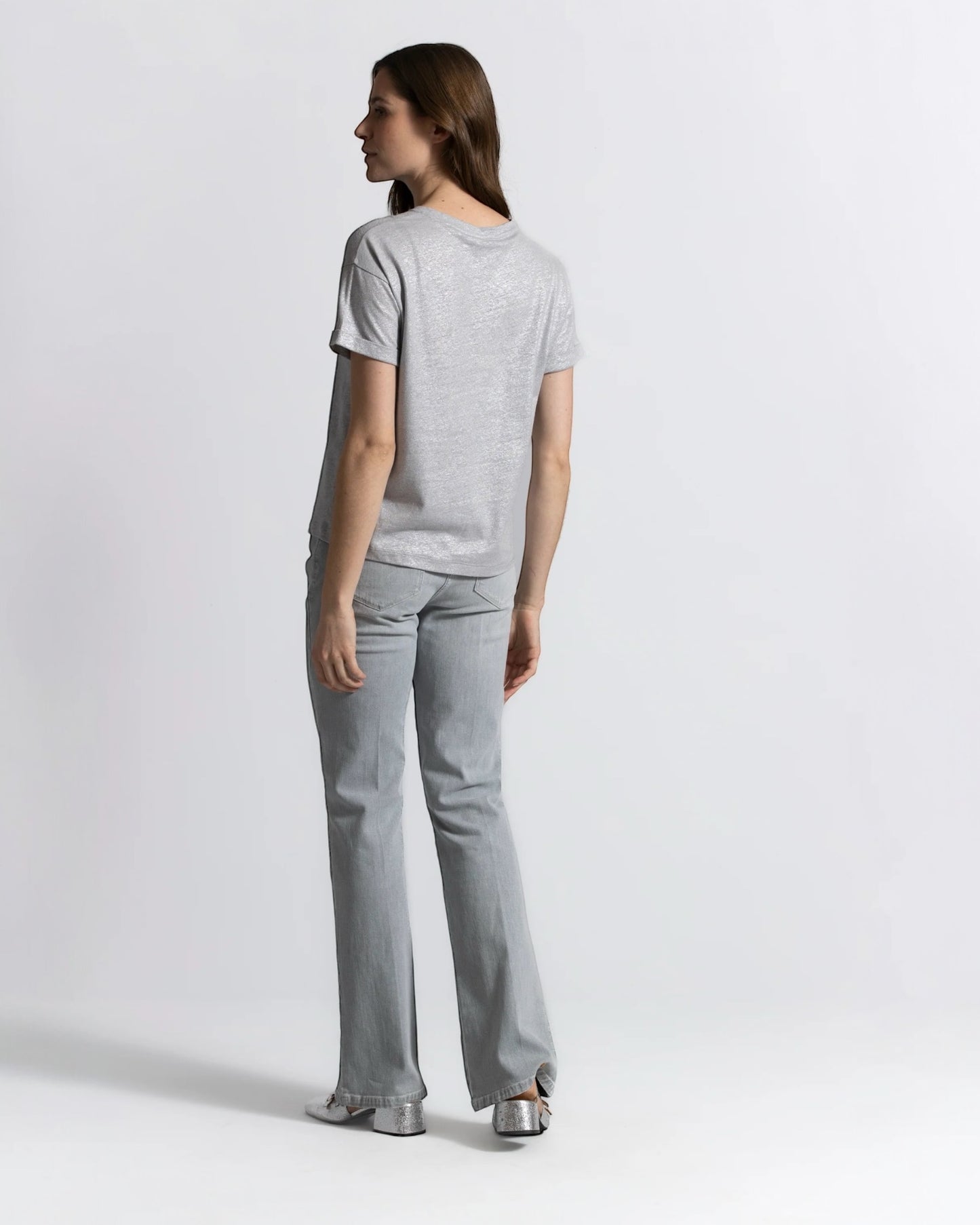 Zilverkleurige t-shirt SEVER - Gigue