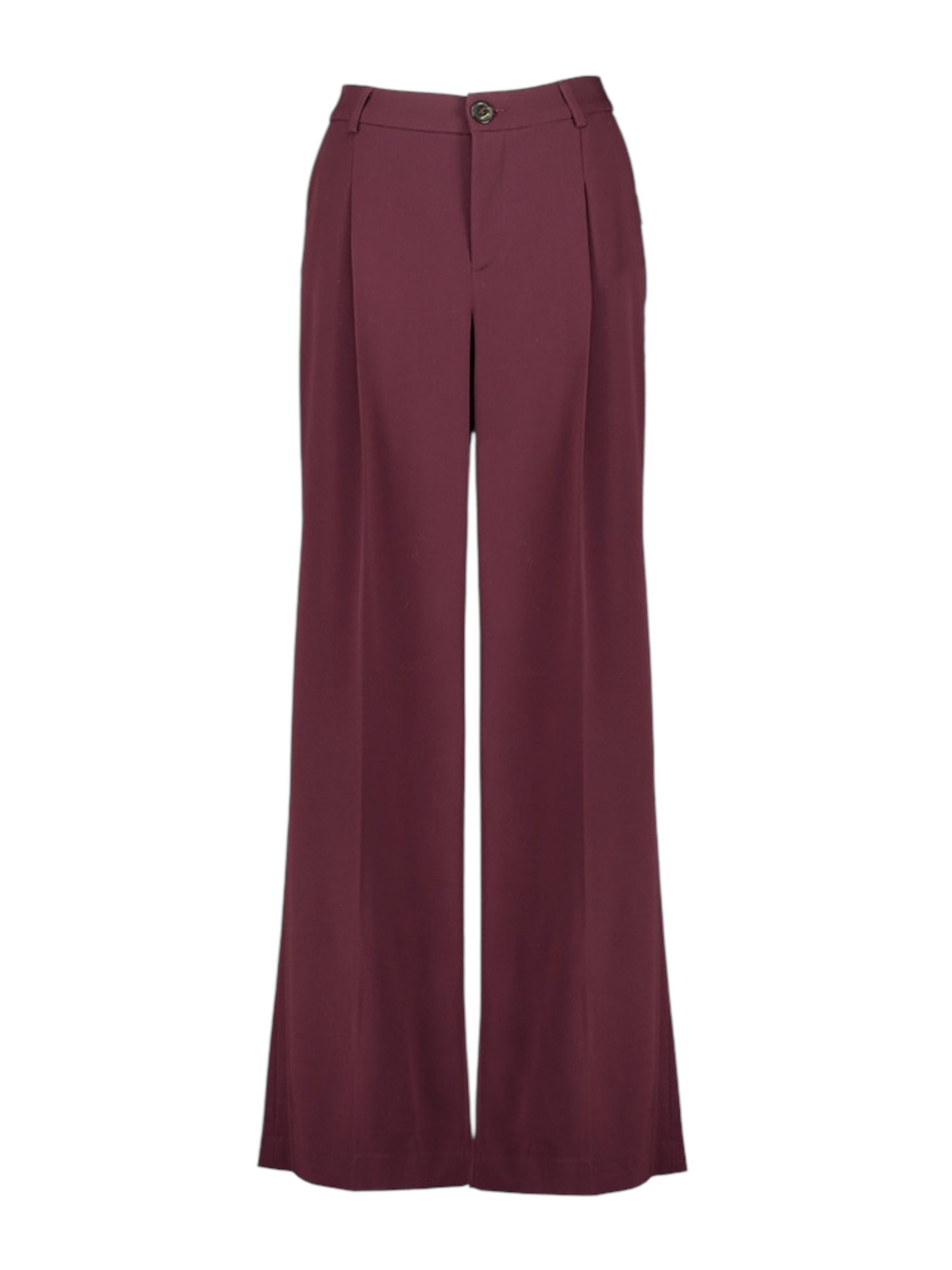 Lalotti - wijde broek ODARE met bandplooi - bordeaux