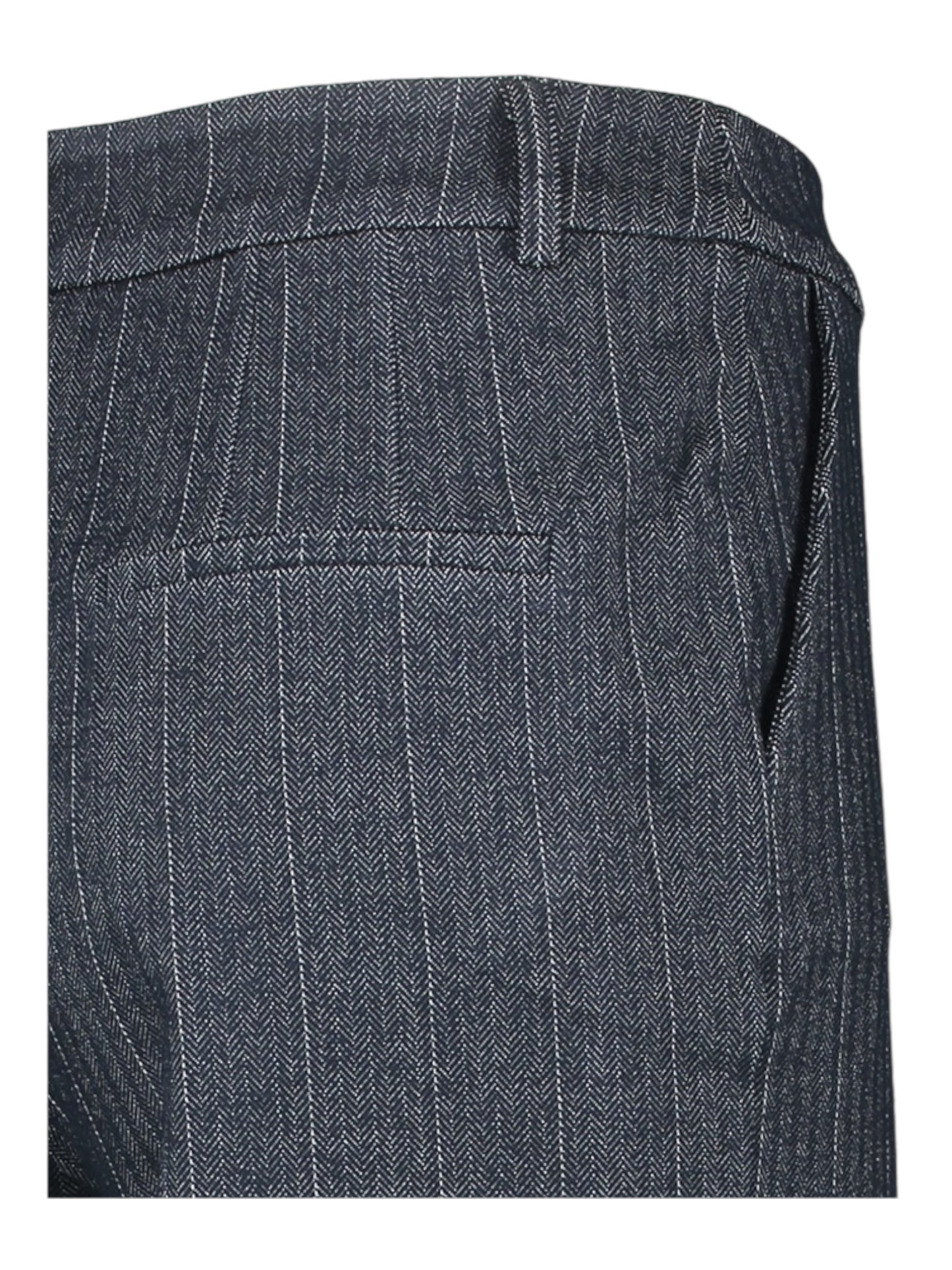 Lalotti- Blauwe stretch broek met fijne krijtstreep ODELIA MILANO