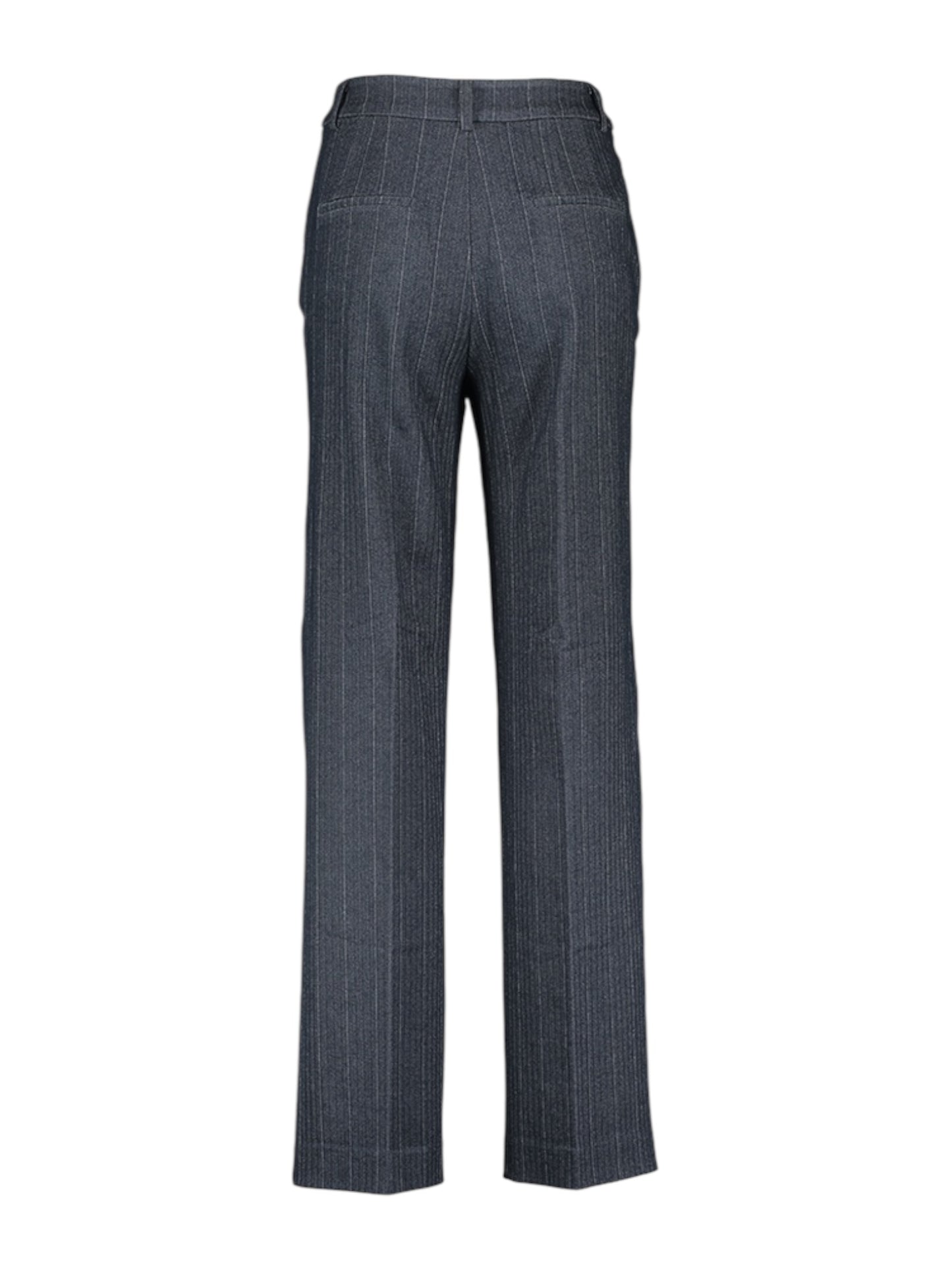 Lalotti- Blauwe stretch broek met fijne krijtstreep ODELIA MILANO