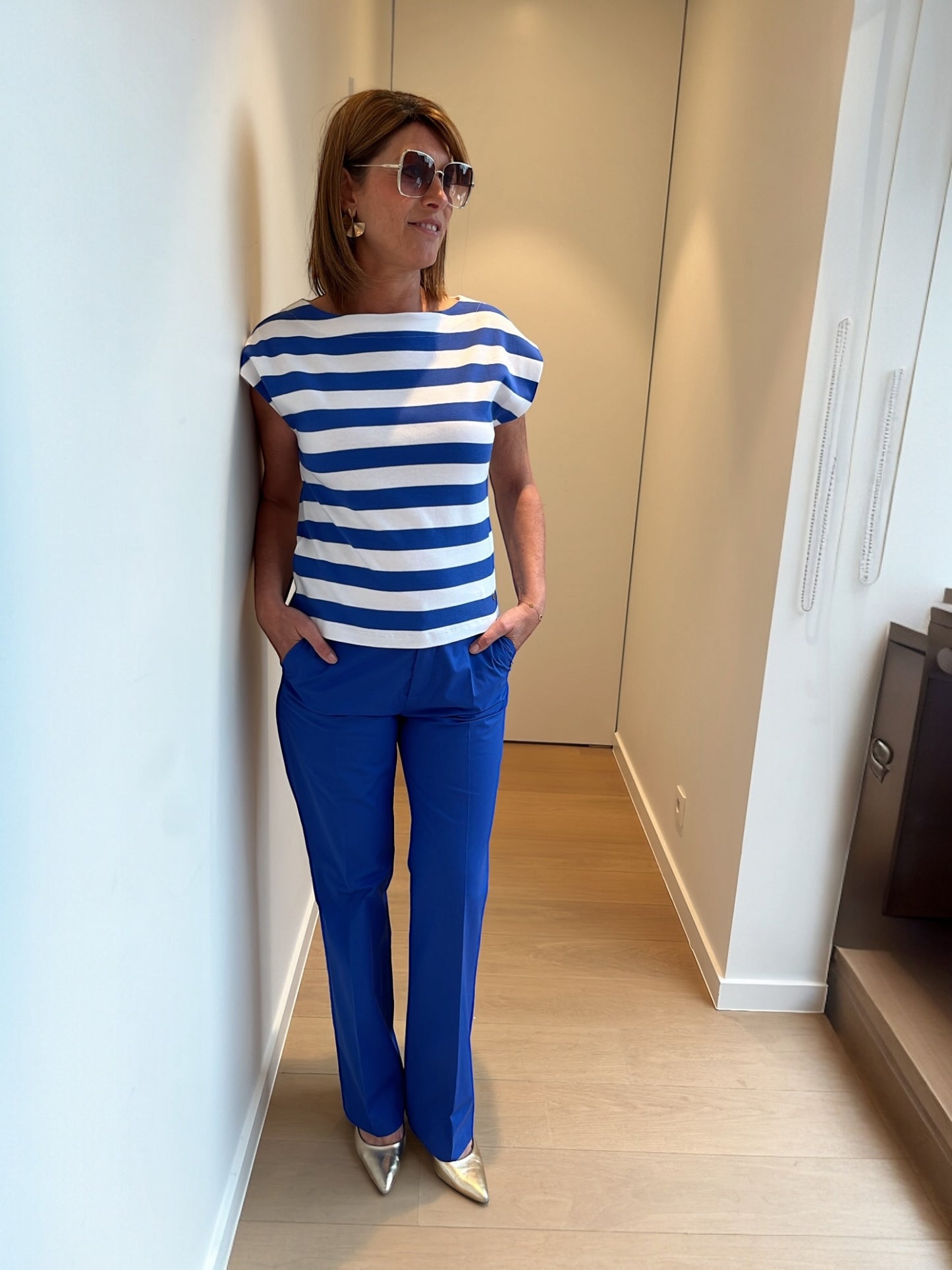 Katoenen broek blauw PYVINA - Xandres