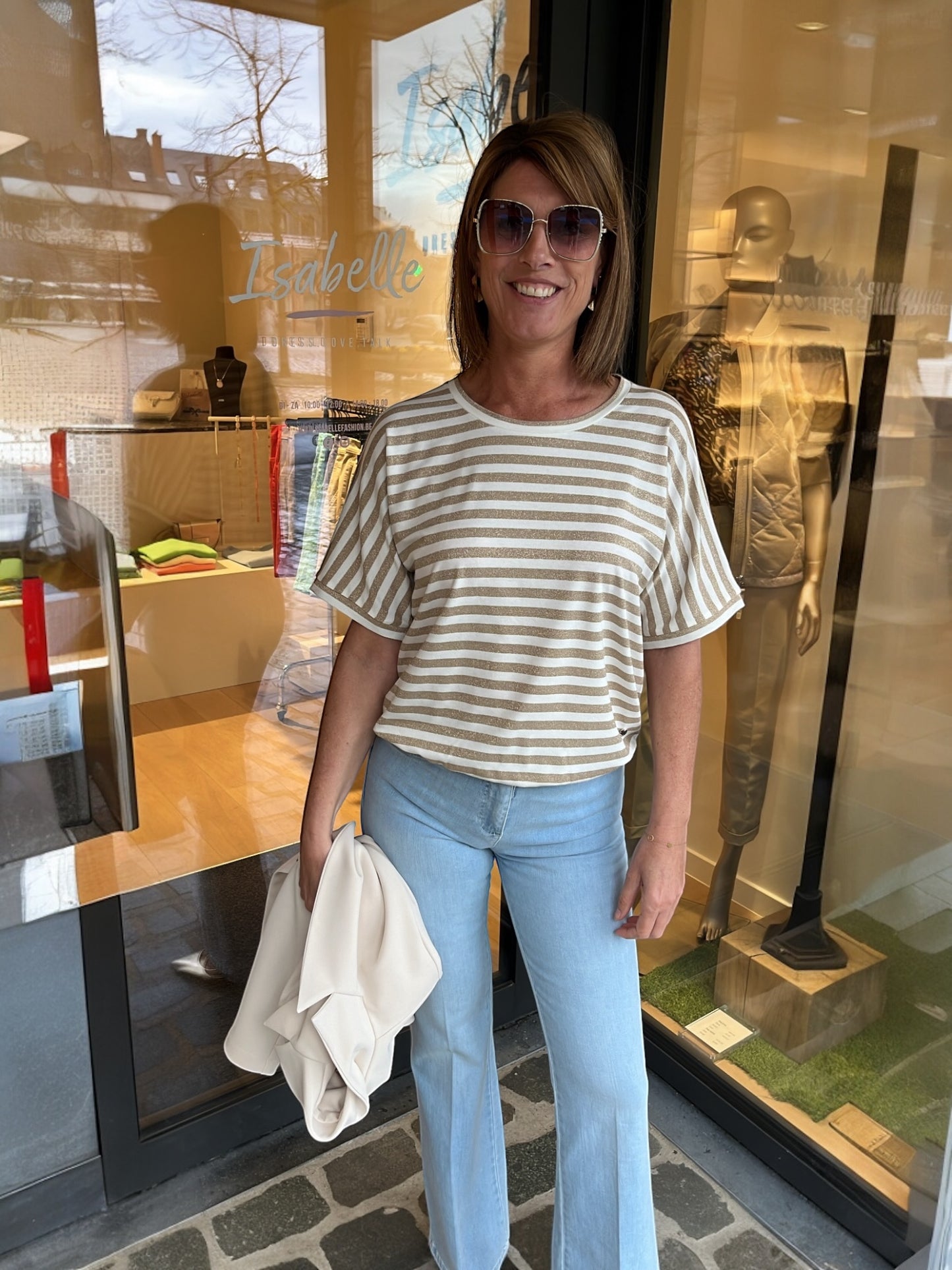 Gestreepte T-shirt met lurex HIROKAR - Xandres