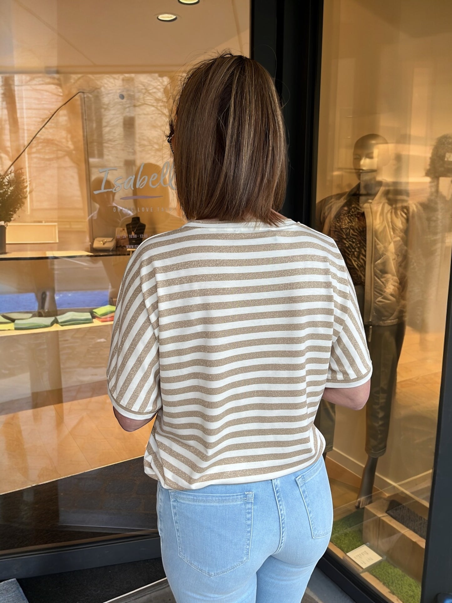 Gestreepte T-shirt met lurex HIROKAR - Xandres