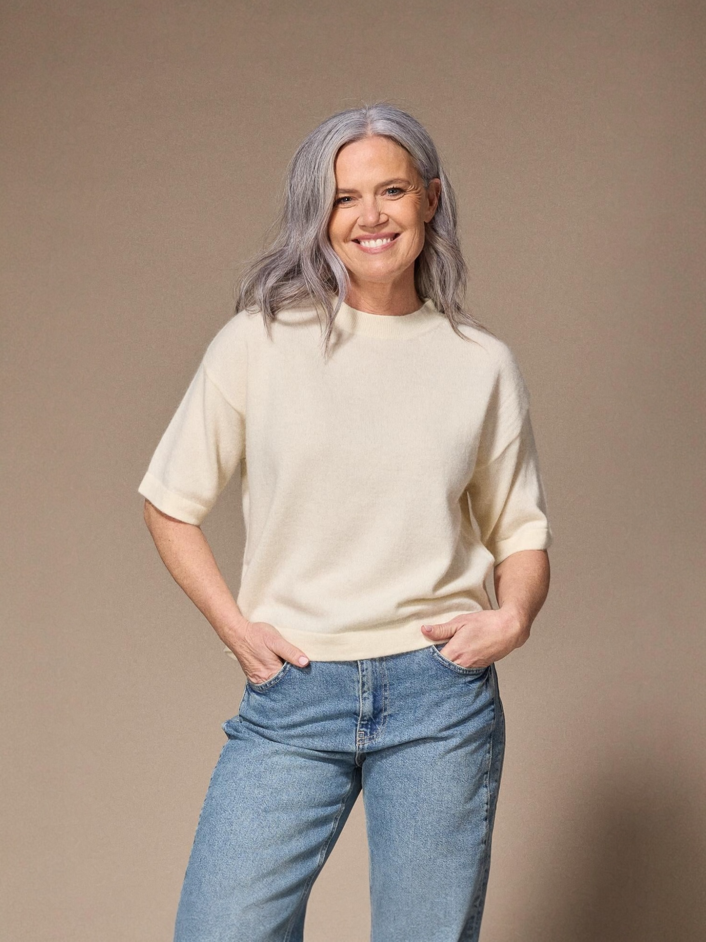 Lalotti - pull TONY met 3/4de mouw- off white