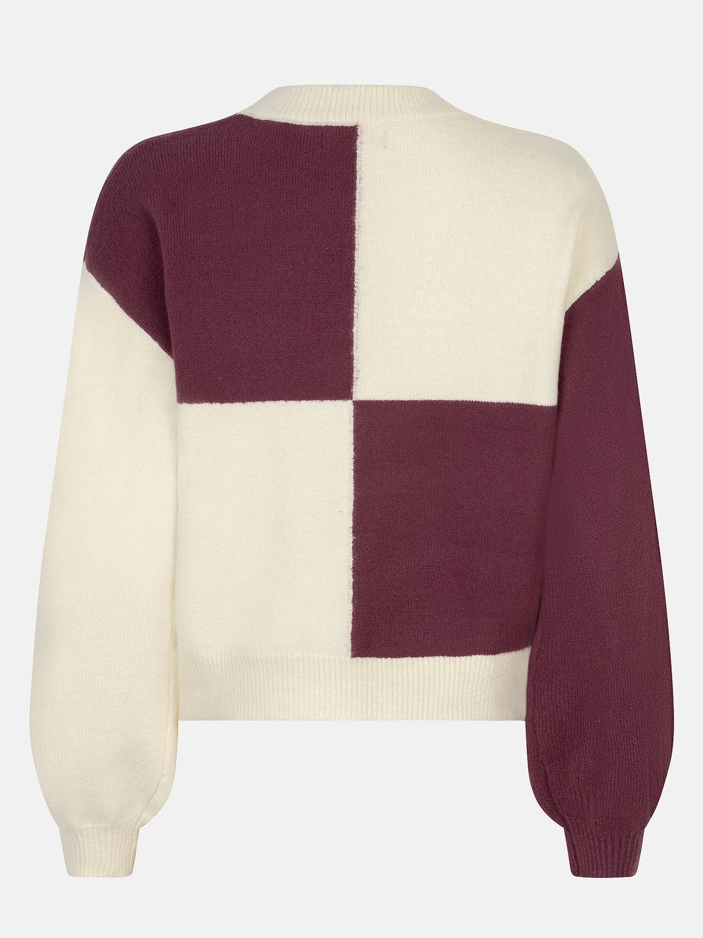 Ydence - KNITTED SWEATER CUBI | DARK PURPLE/ECRU