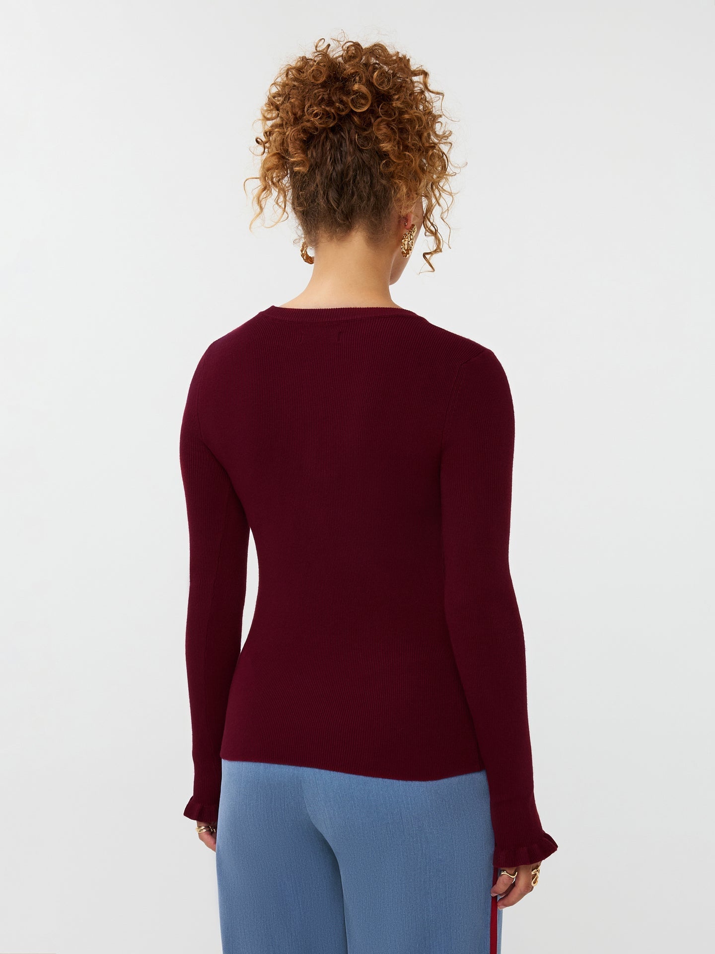Ydence - KNITTED TOP SHIRLEY | BURGUNDY