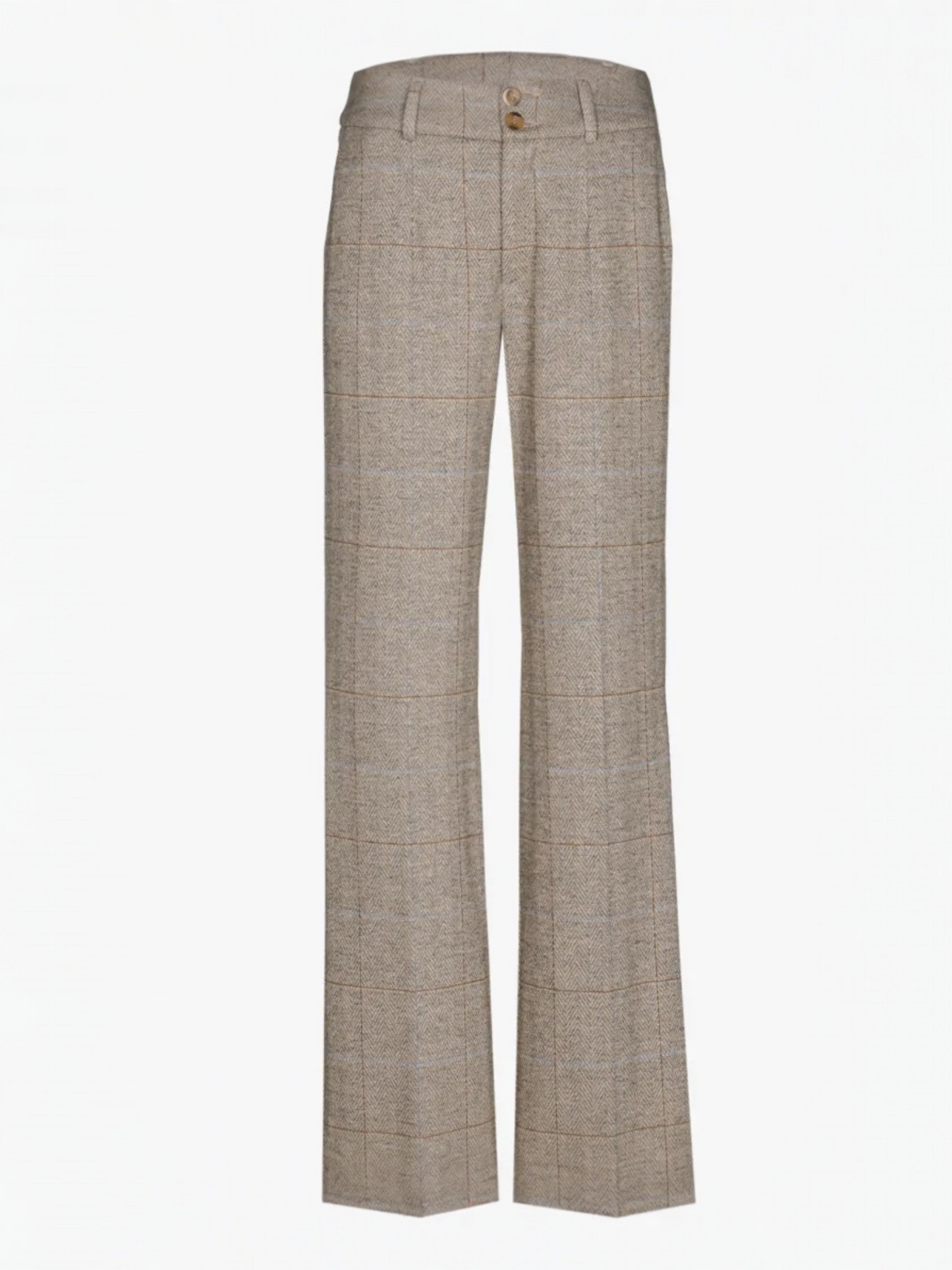 Xandres - geruite rechte broek PANCHITA beige