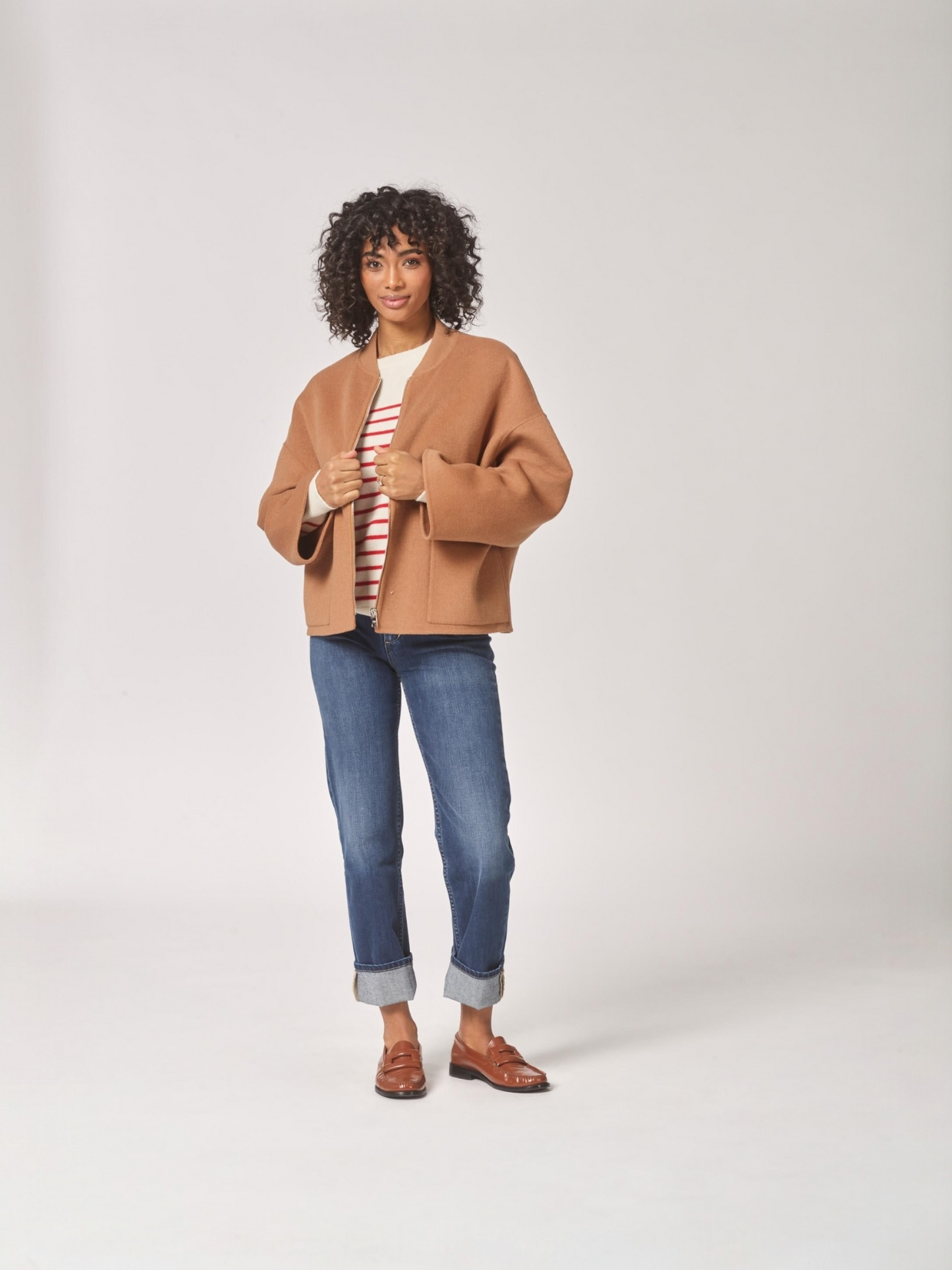 Lalotti - mantel in bomberstijl - camel - HELENA