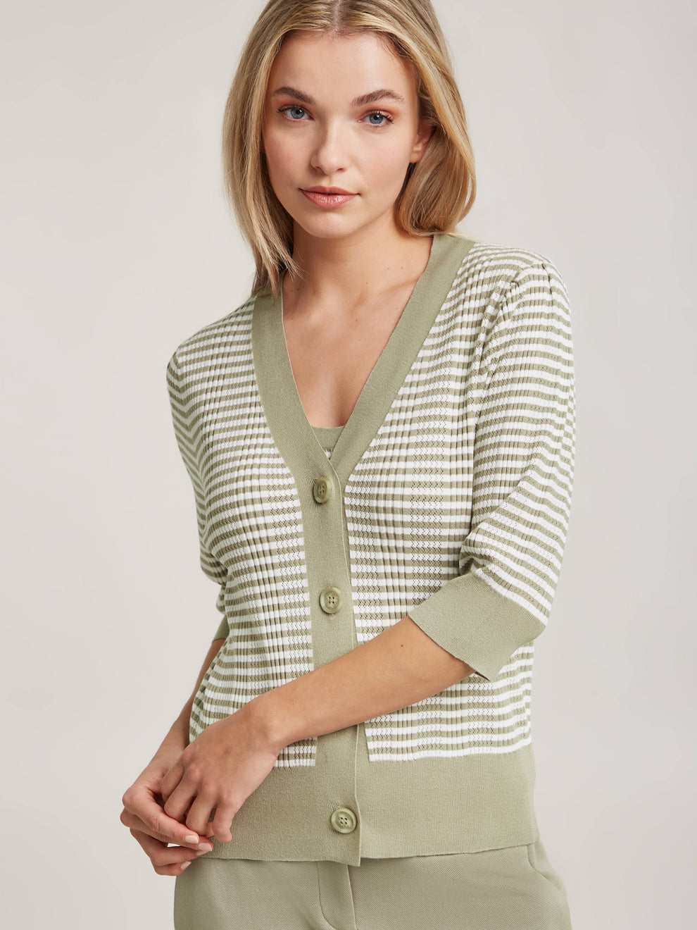Gilet FINLEY met knopen soft khaki - Beaumont